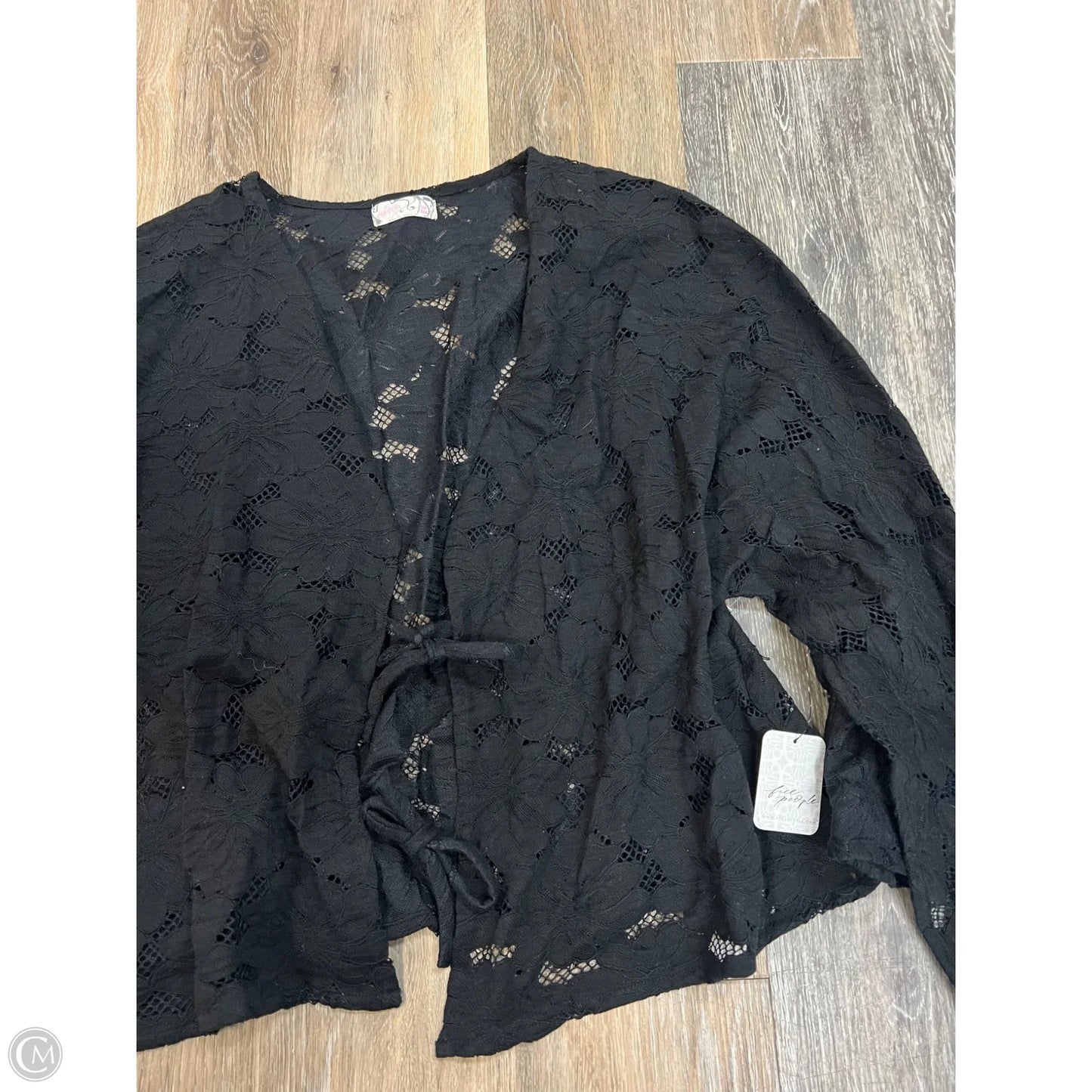 Blouse Long Sleeve By Free People In Black, Size: Osfm