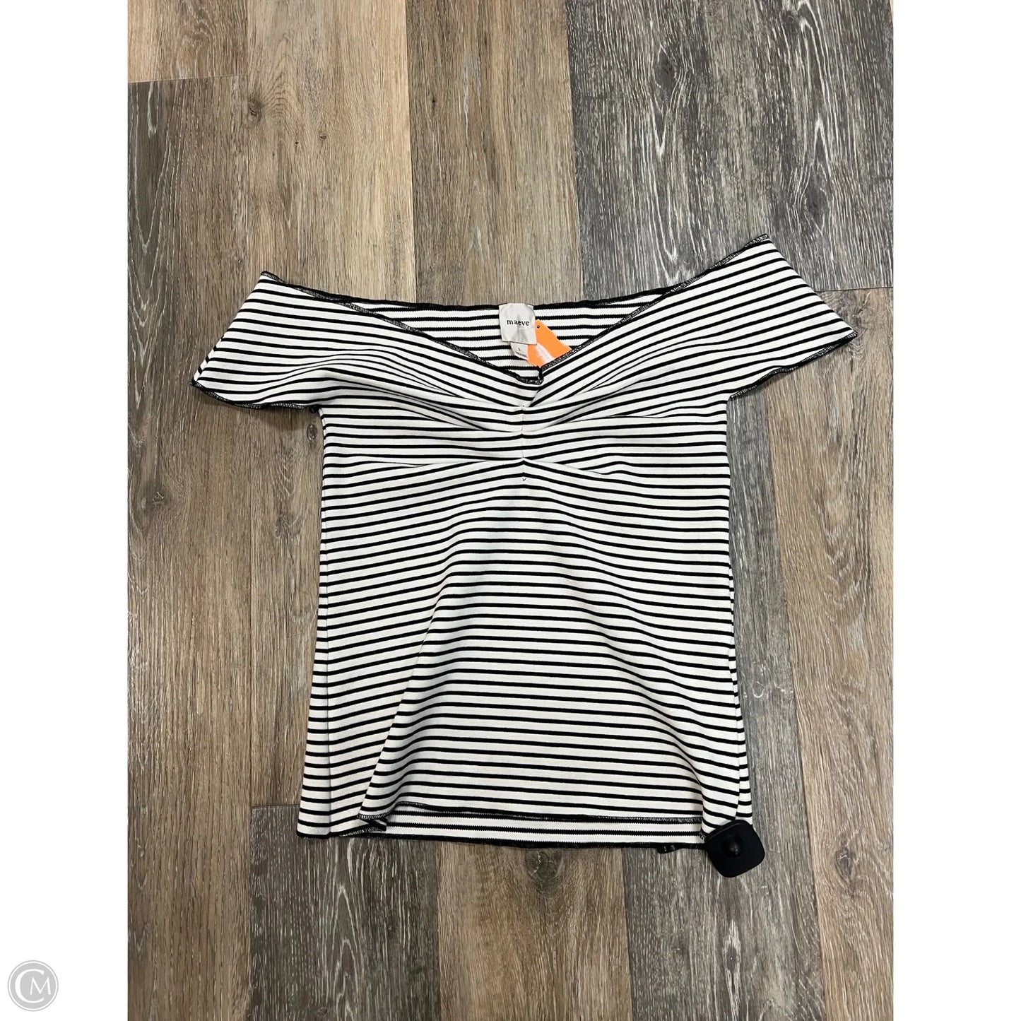 Top Short Sleeve By Maeve In Striped Pattern, Size: L