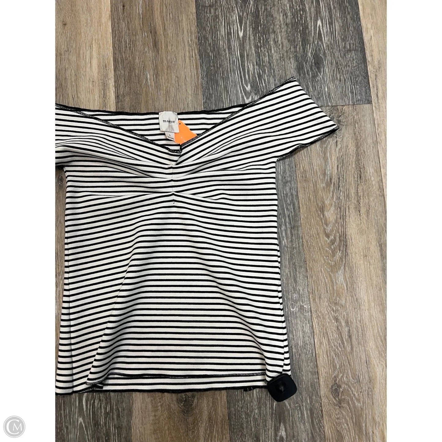 Top Short Sleeve By Maeve In Striped Pattern, Size: L