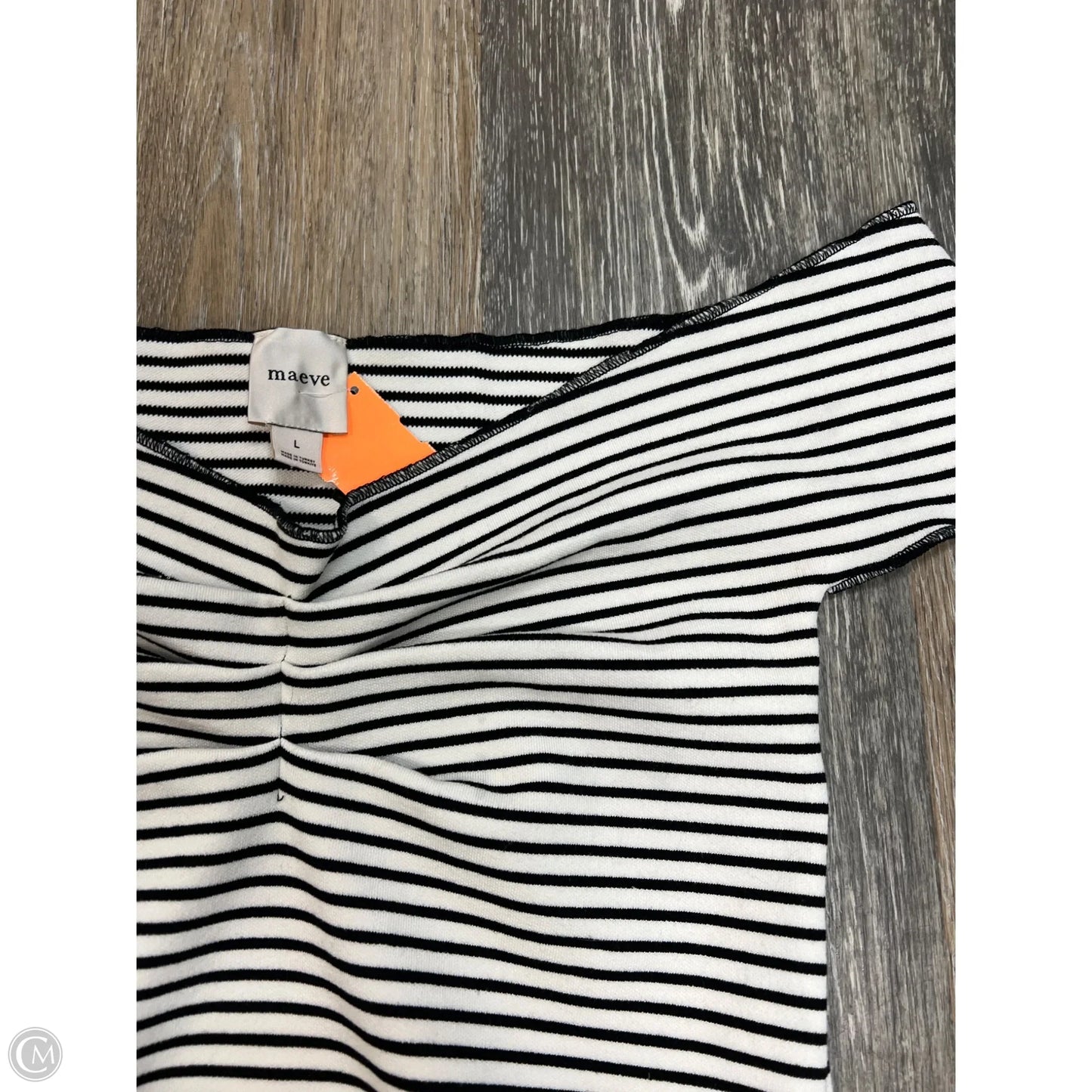 Top Short Sleeve By Maeve In Striped Pattern, Size: L