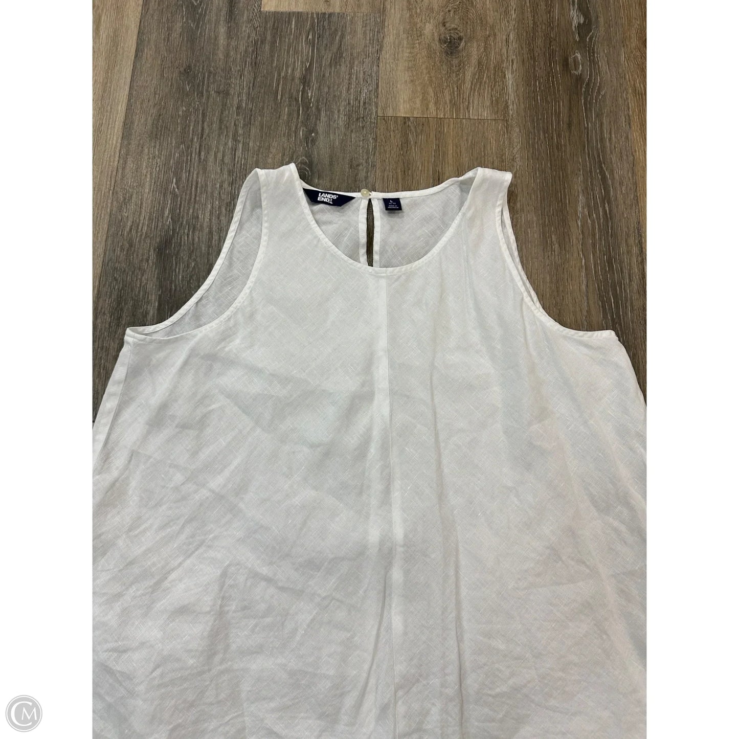 Top Sleeveless By Lands End In White, Size: L