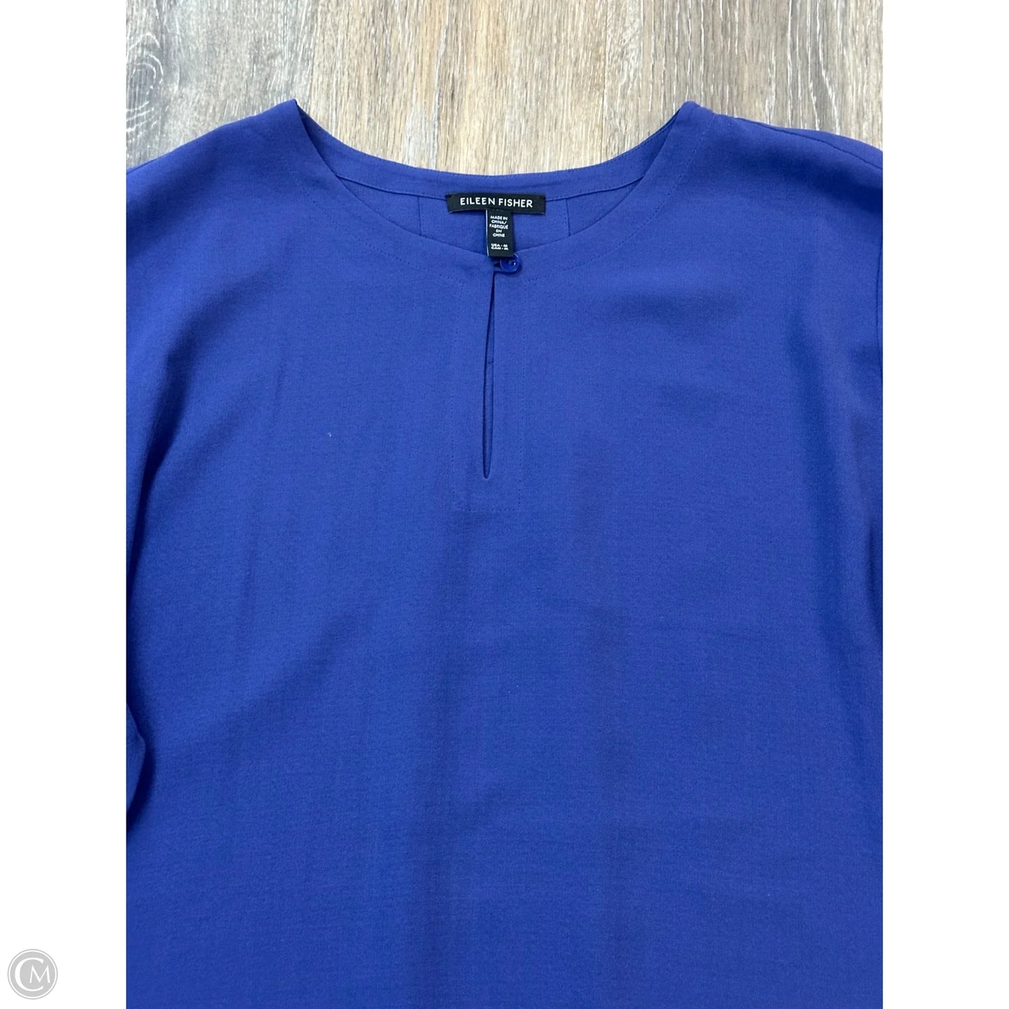 Blouse Long Sleeve By Eileen Fisher In Blue, Size: M