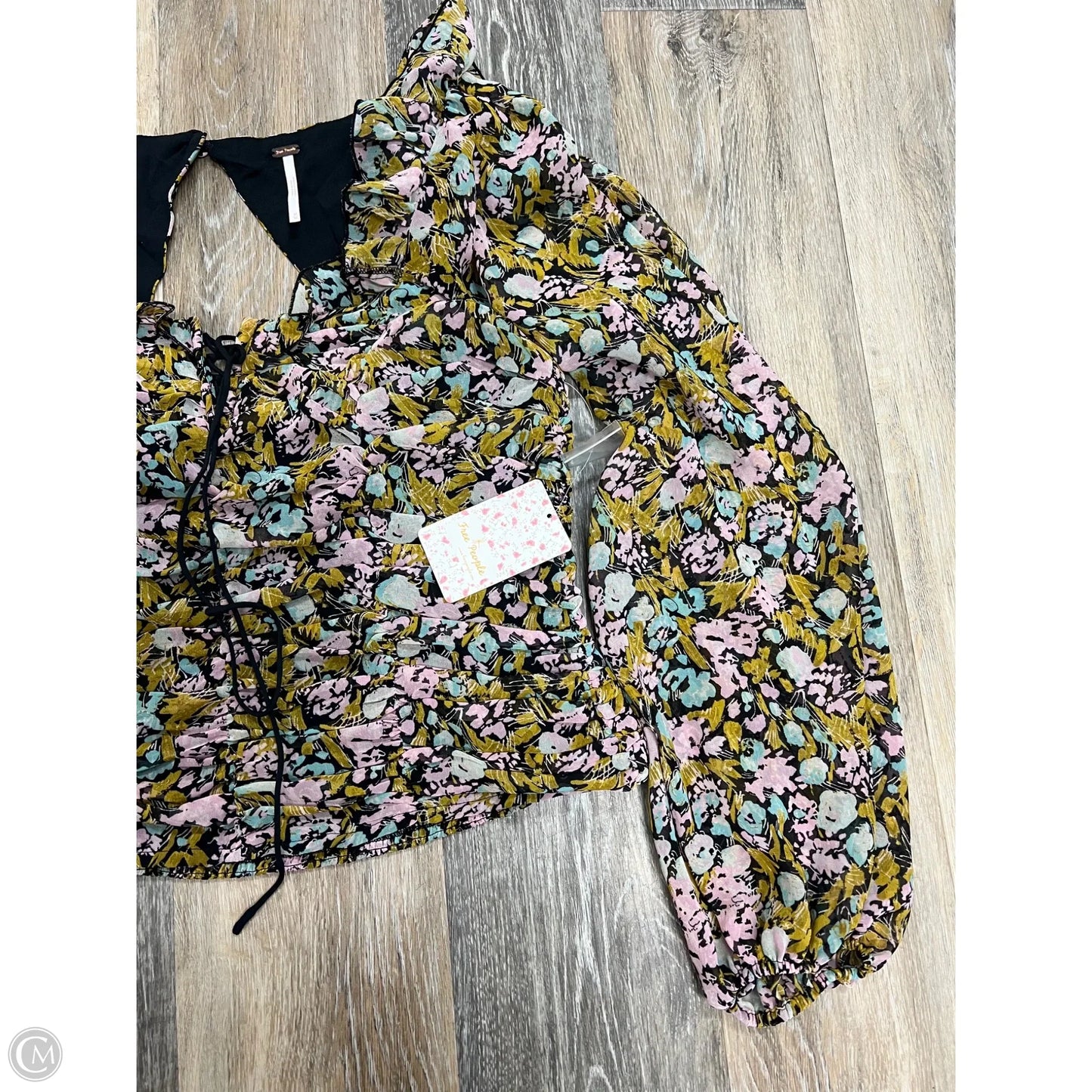 Blouse Long Sleeve By Free People In Floral Print, Size: M