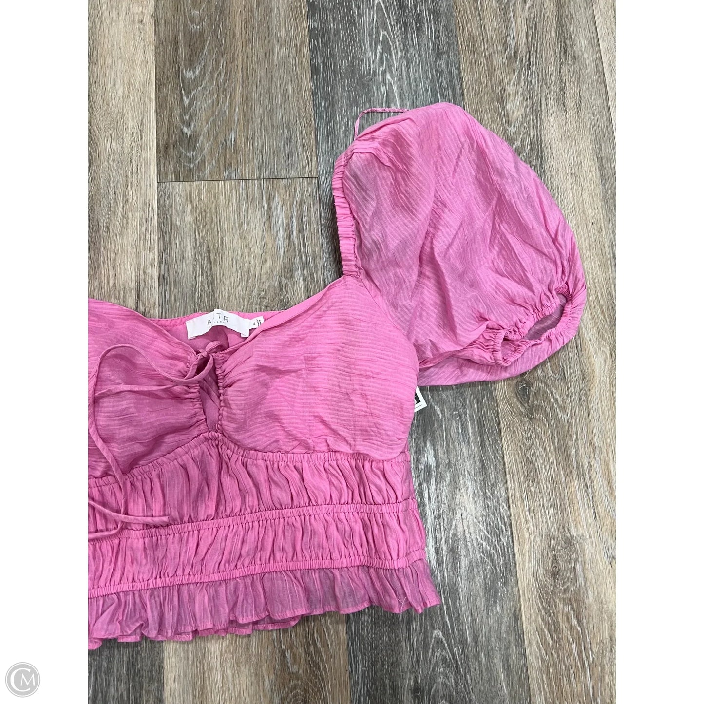 Blouse Short Sleeve By Astr The Label In Pink, Size: M