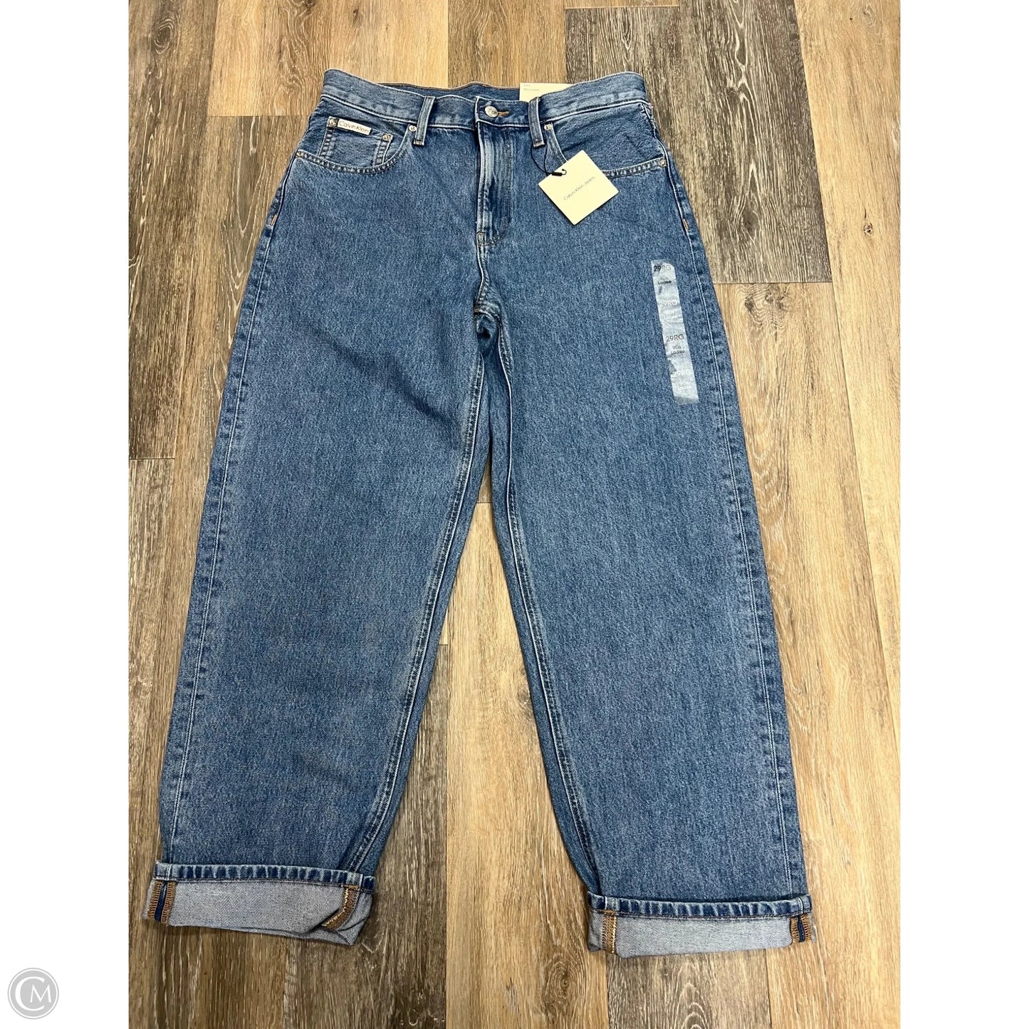 -Jeans Wide Leg By Calvin Klein In Blue Denim, Size: 8/29