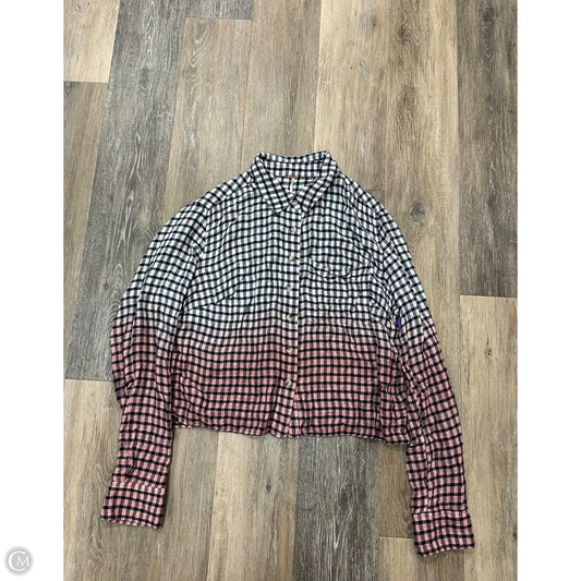 Blouse Long Sleeve By Free People In Blue & Pink, Size: M