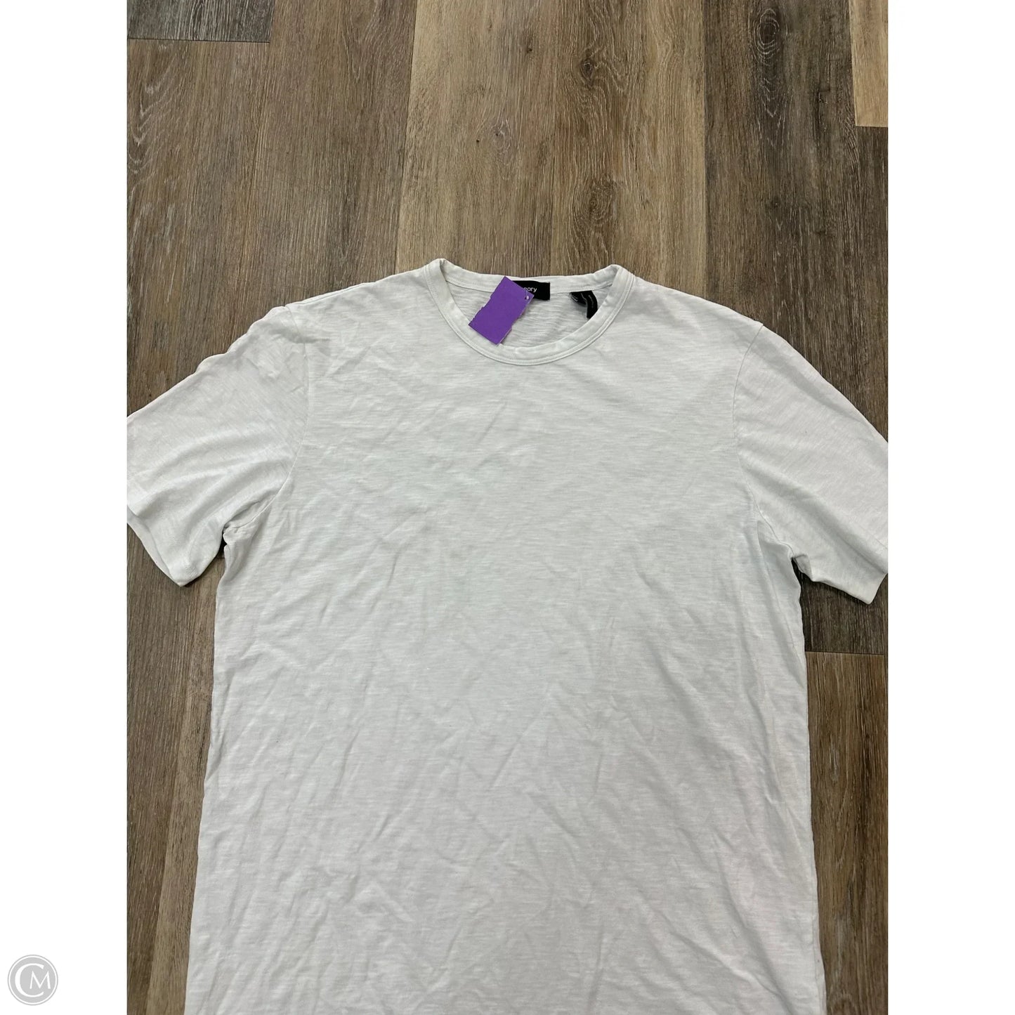 Top Short Sleeve By Theory In White, Size: L