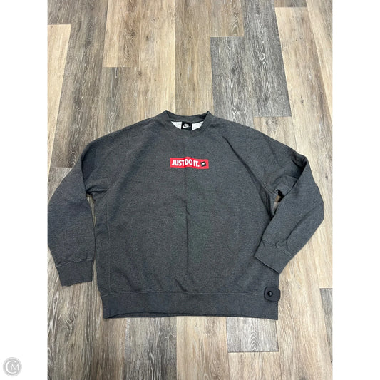 Athletic Sweatshirt Crewneck By Nike Apparel In Grey, Size: Xl