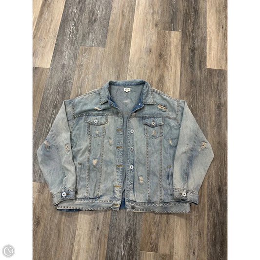 Jacket Denim By Pol In Blue Denim, Size: L