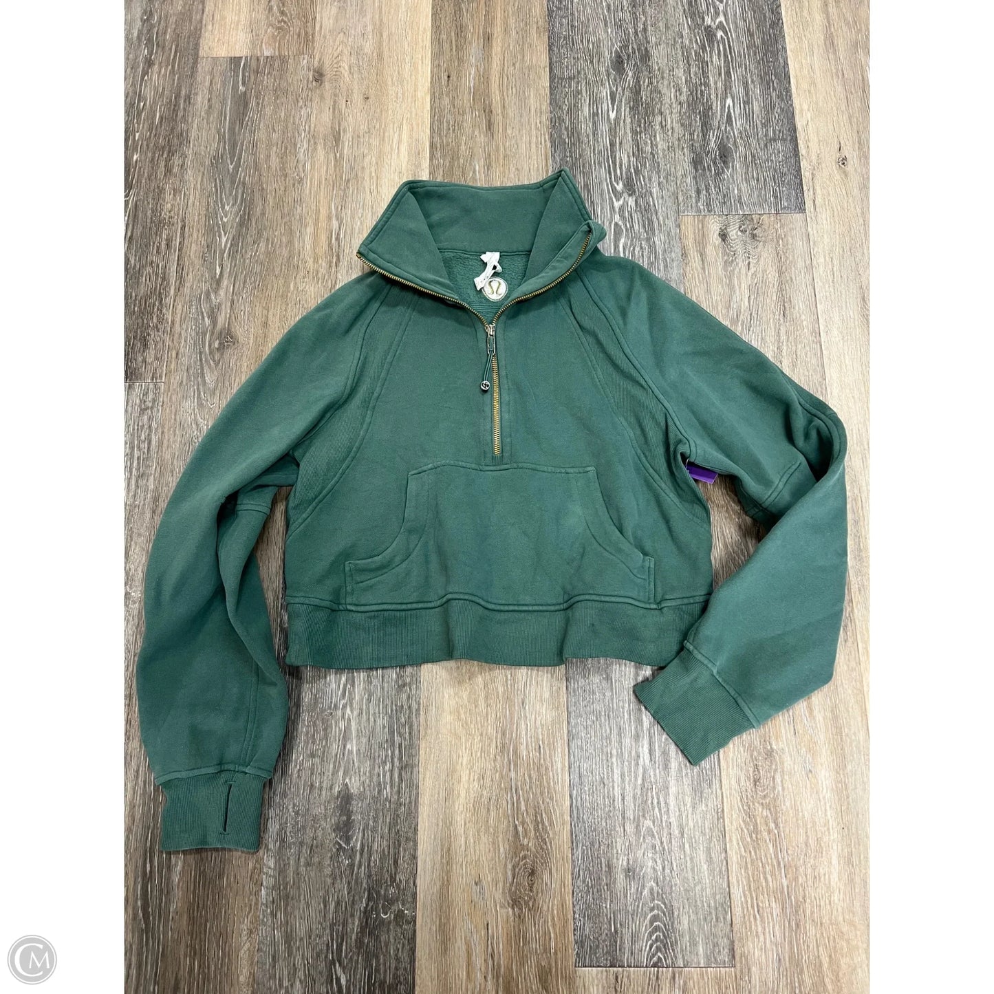 Athletic Sweatshirt Collar By Lululemon In Green, Size: Xs/S