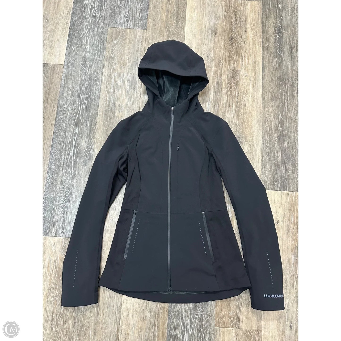 Athletic Jacket By Lululemon In Black, Size: 6