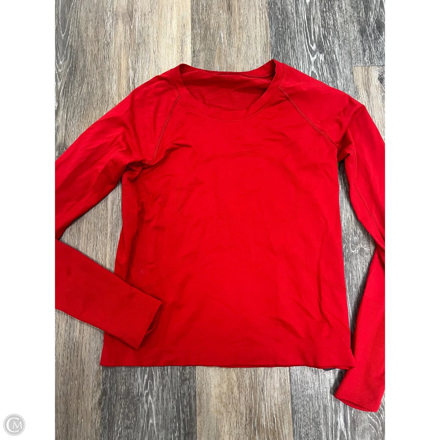Athletic Top Long Sleeve Crewneck By Lululemon In Red, Size: 8
