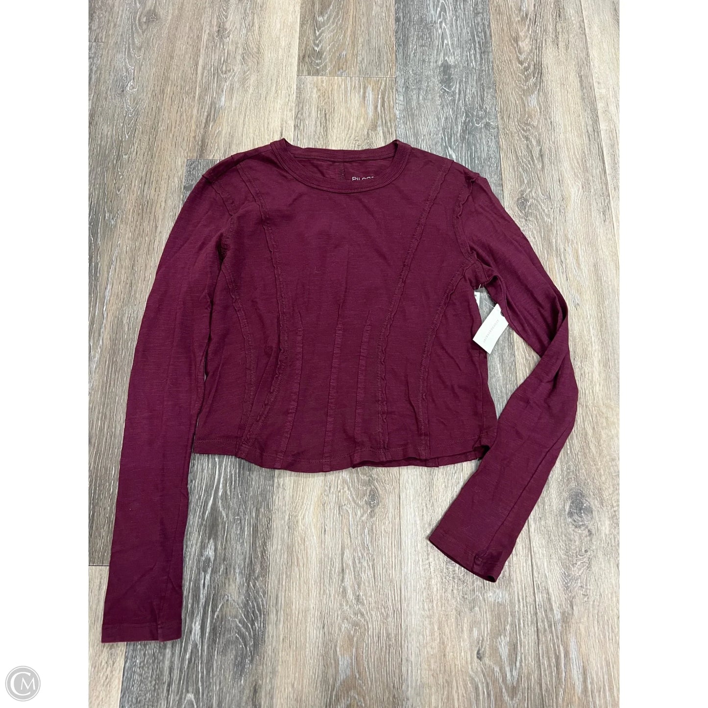 Top Long Sleeve By Pilcro In Maroon, Size: Xs