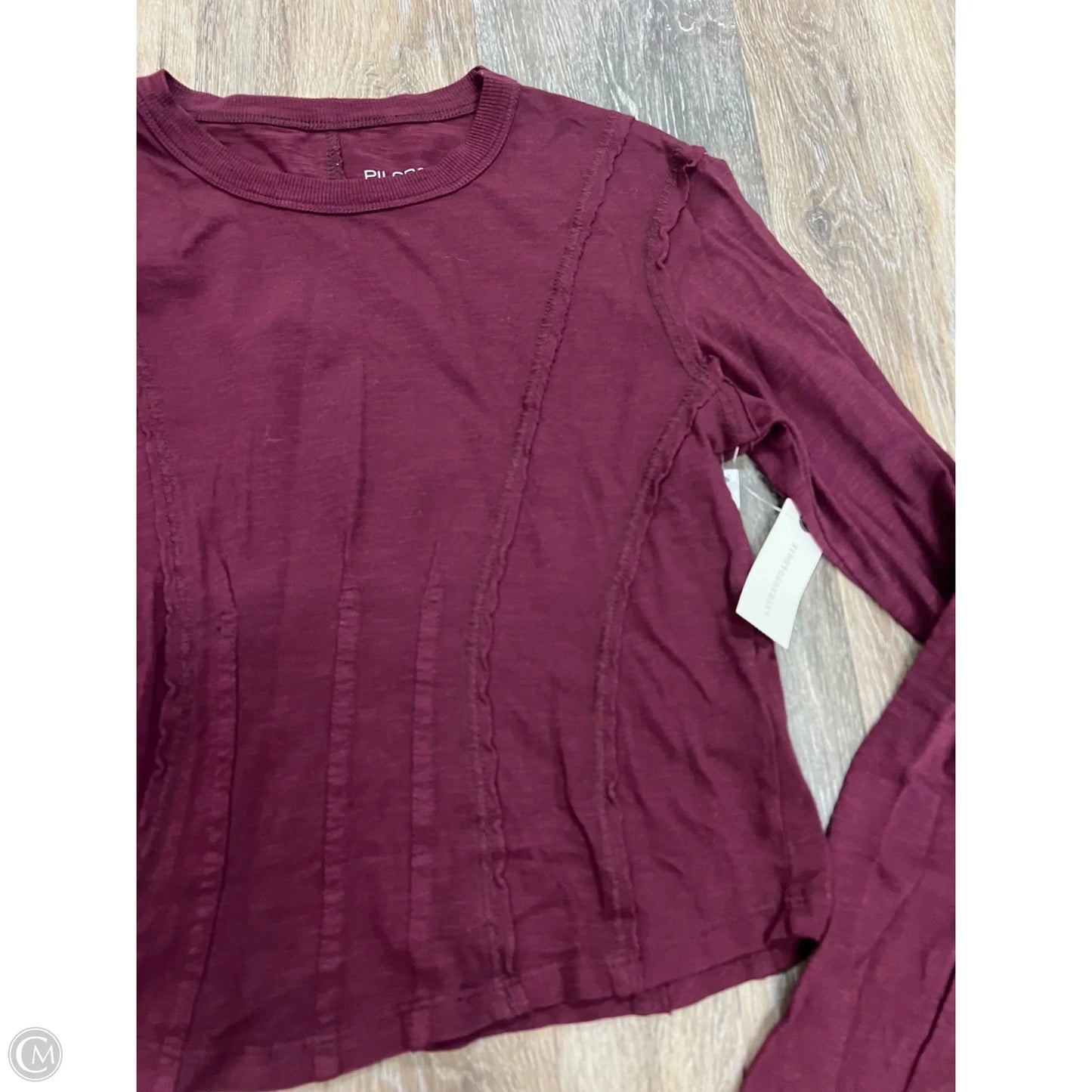Top Long Sleeve By Pilcro In Maroon, Size: Xs