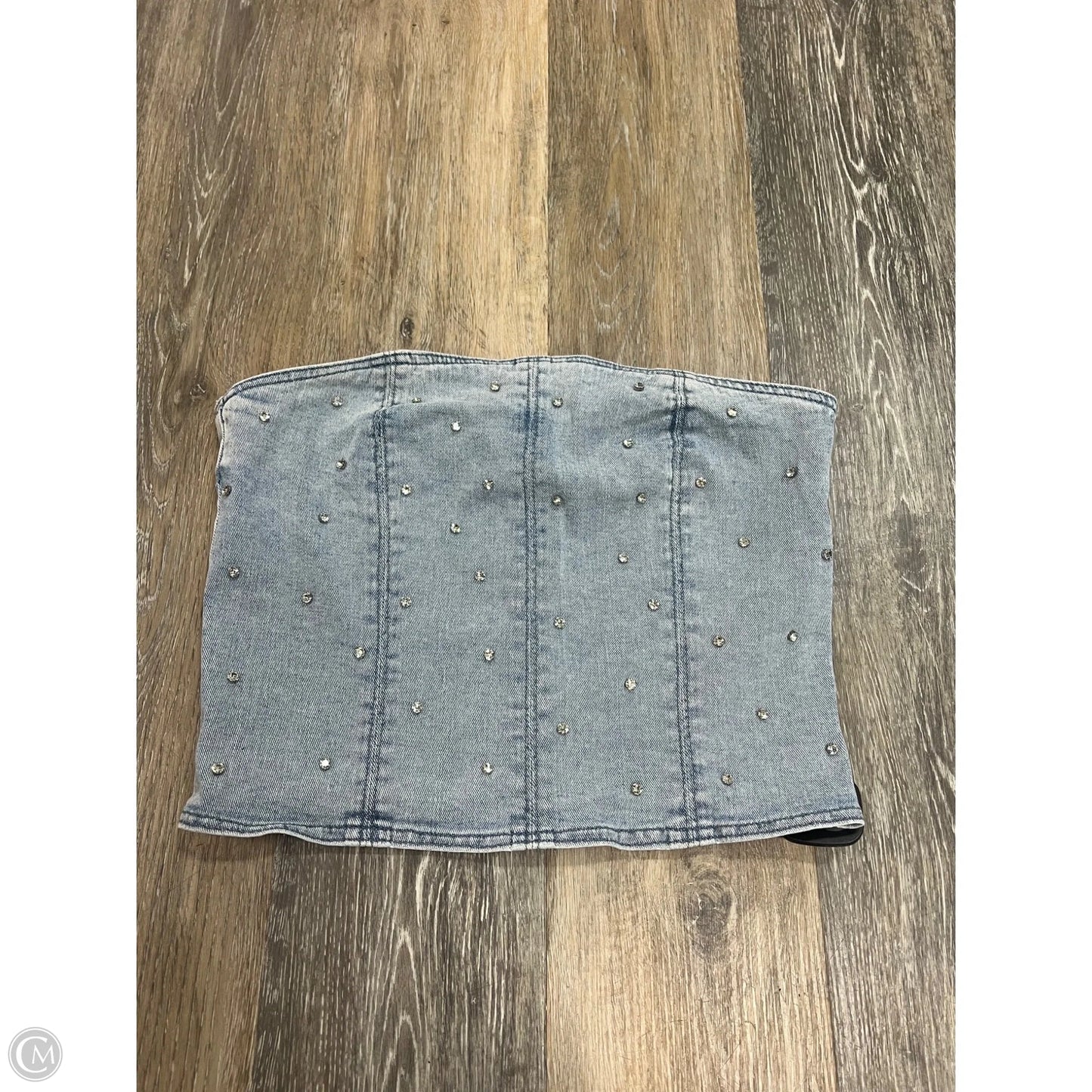 Top Sleeveless By Veveret In Blue Denim, Size: L