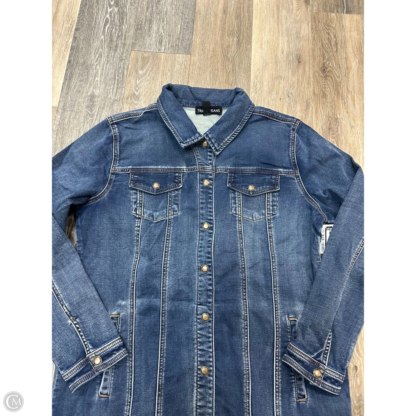 Jacket Denim By Tribal In Blue Denim, Size: L
