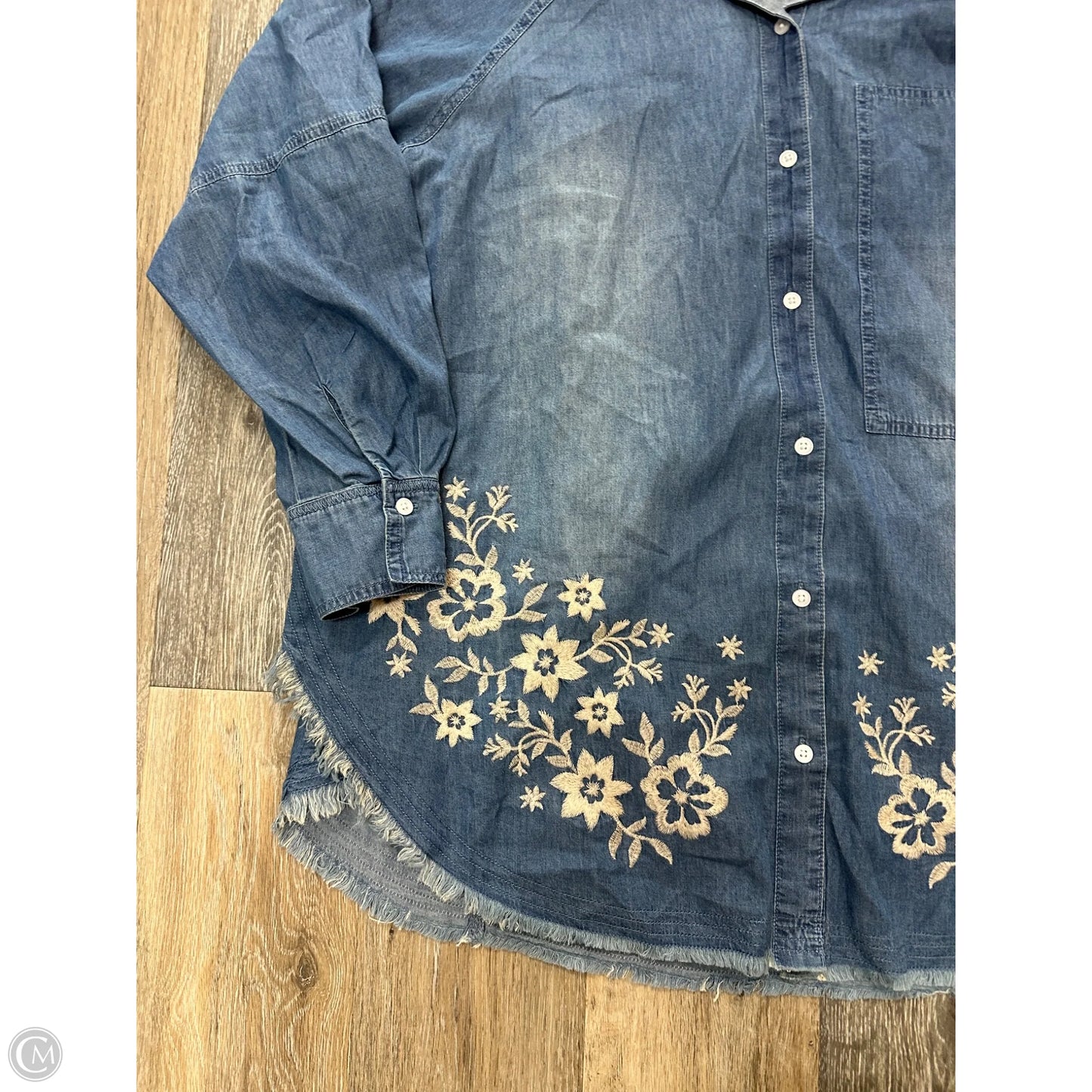 Blouse Long Sleeve By Torrid In Blue, Size: 2x