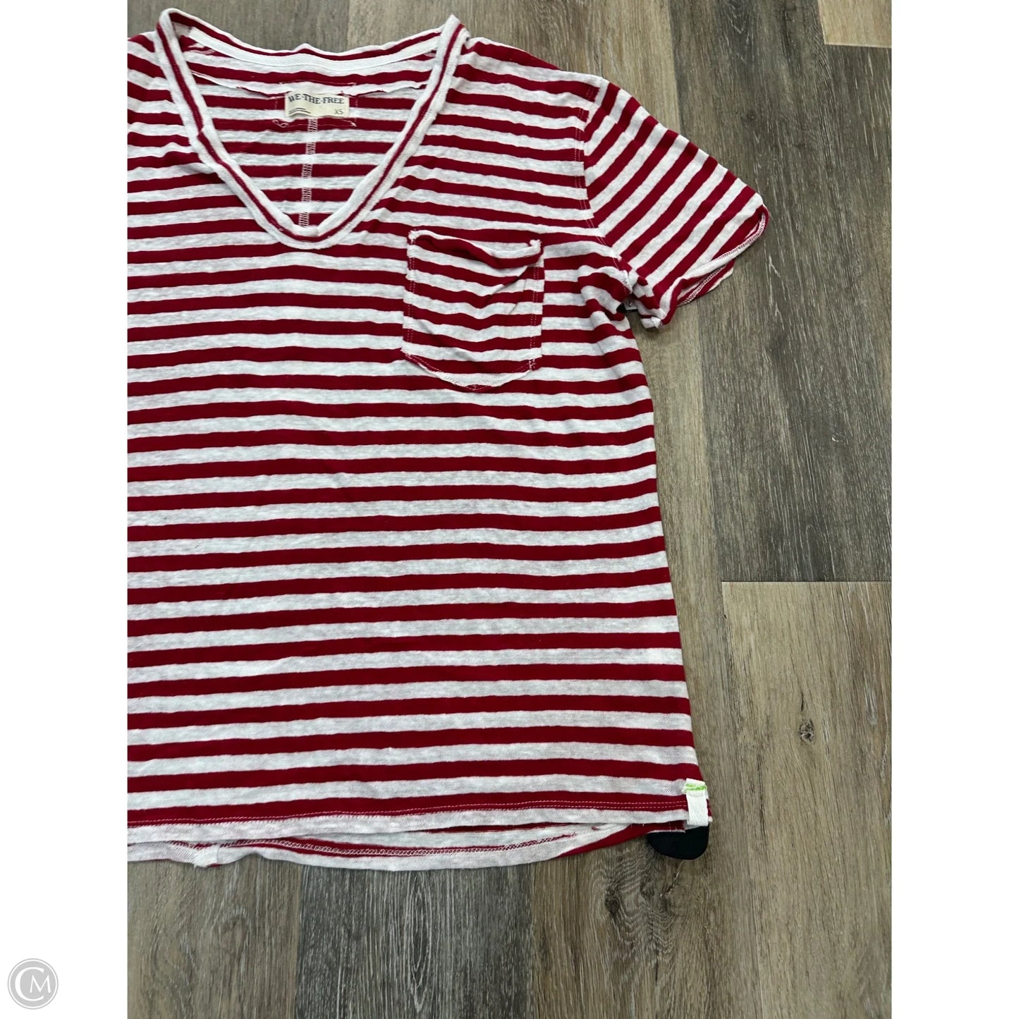 Top Short Sleeve By We The Free In Striped Pattern, Size: Xs