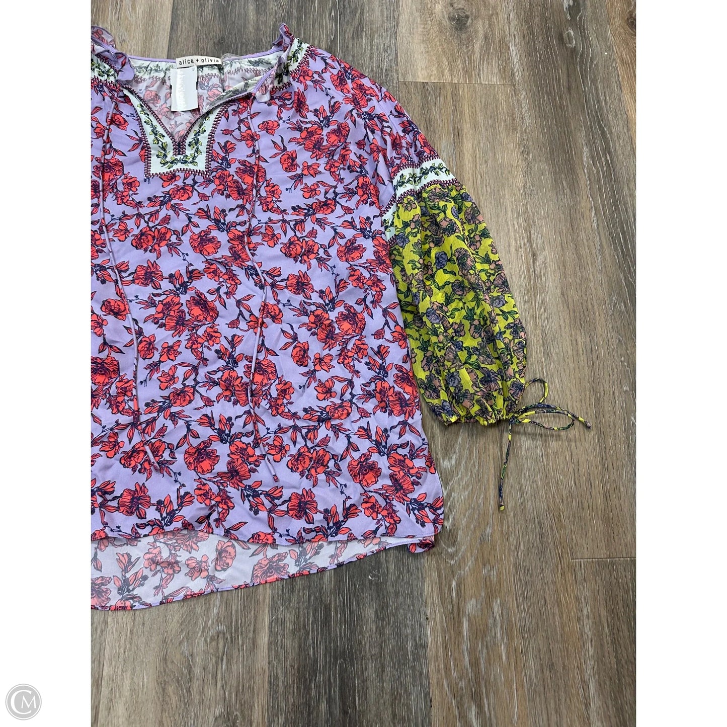 Blouse Designer By Alice + Olivia In Floral Print, Size: S