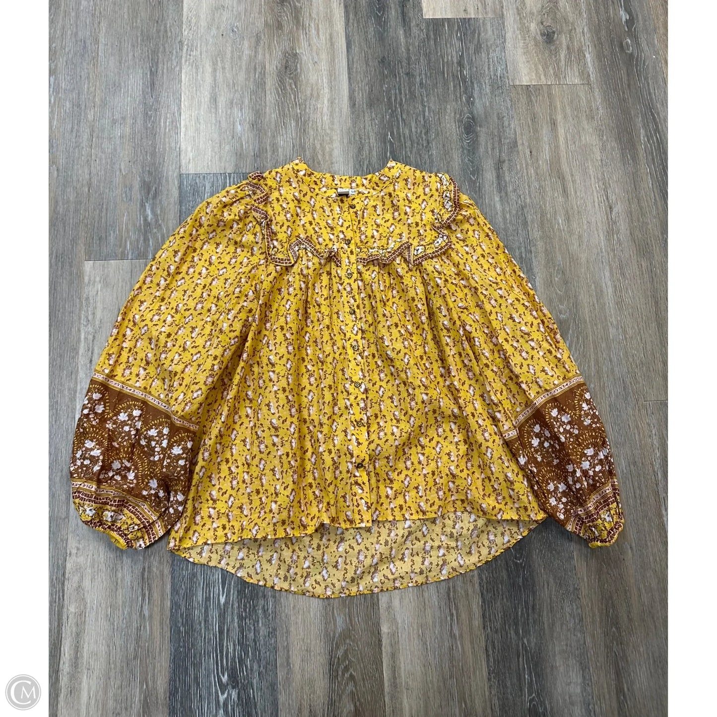 Blouse Long Sleeve By Joie In Yellow, Size: S