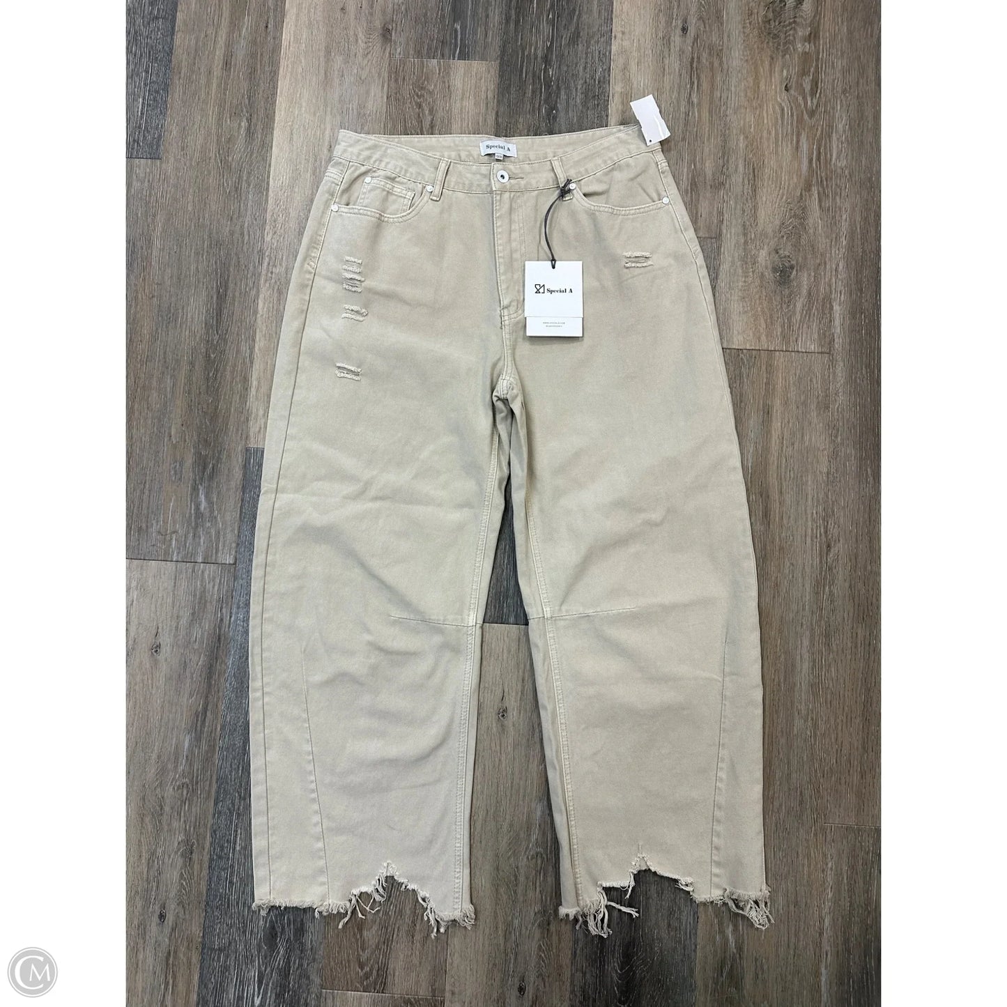 Jeans Wide Leg By Special A In Tan, Size: 12