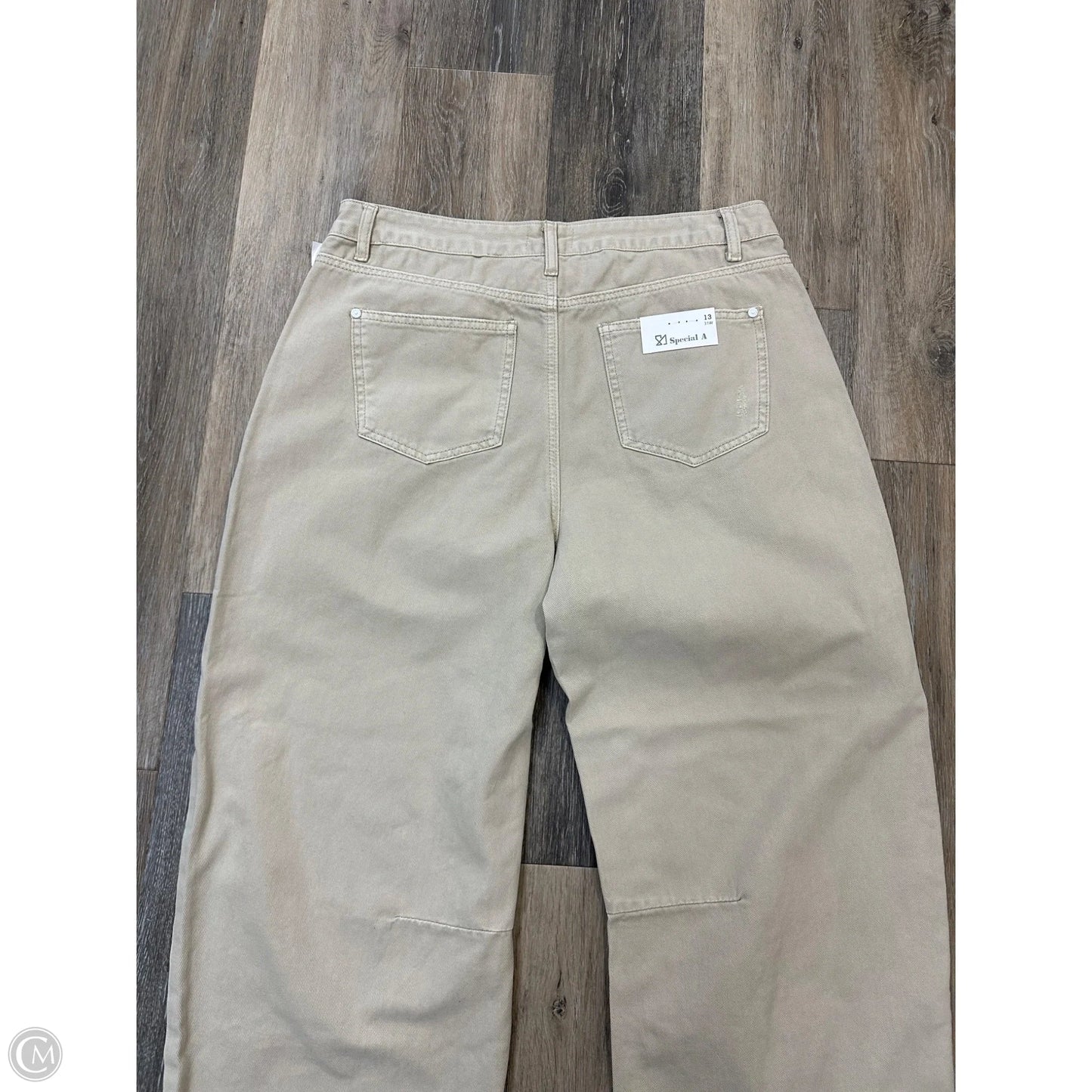 Jeans Wide Leg By Special A In Tan, Size: 12