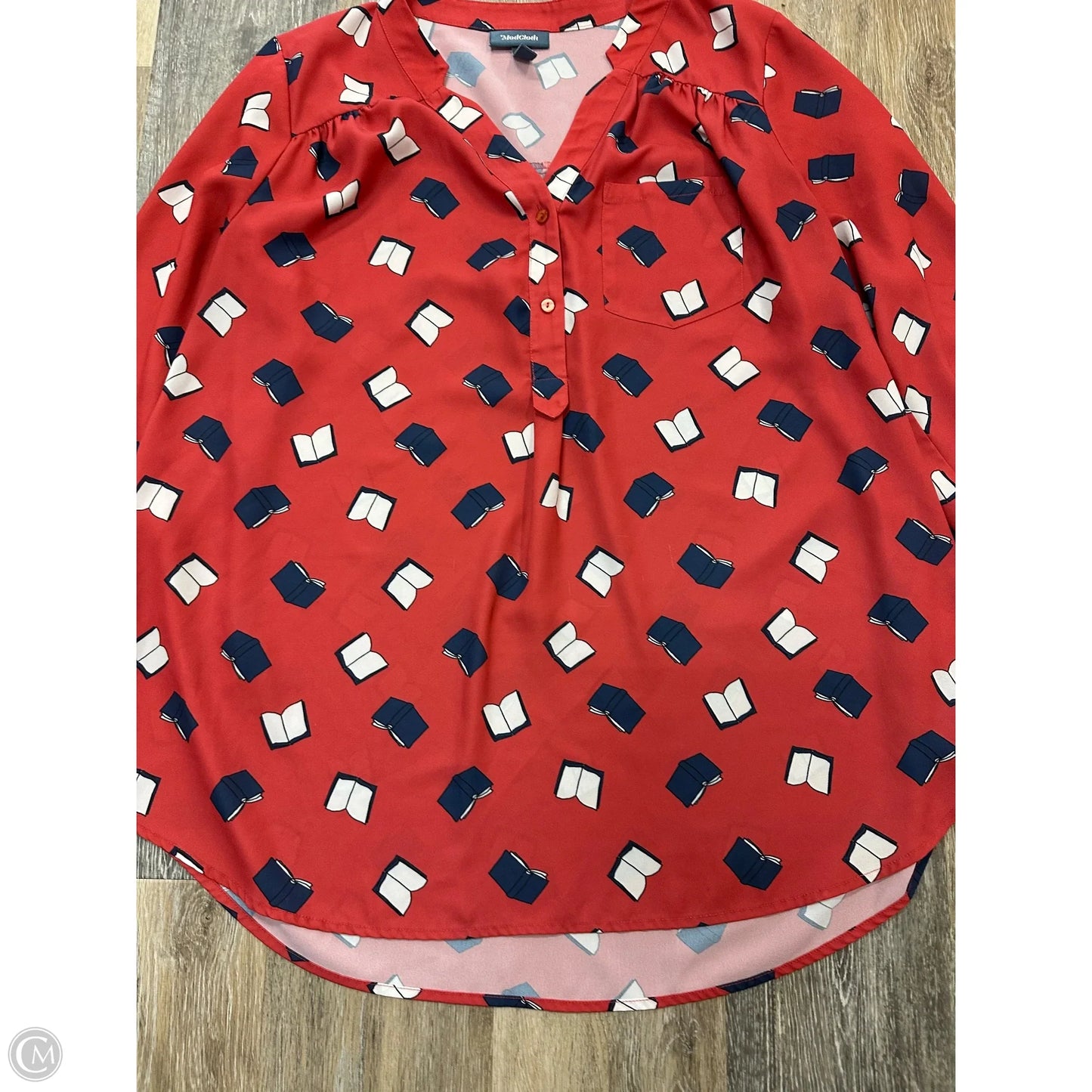 Blouse Long Sleeve By Modcloth In Red, Size: 1x