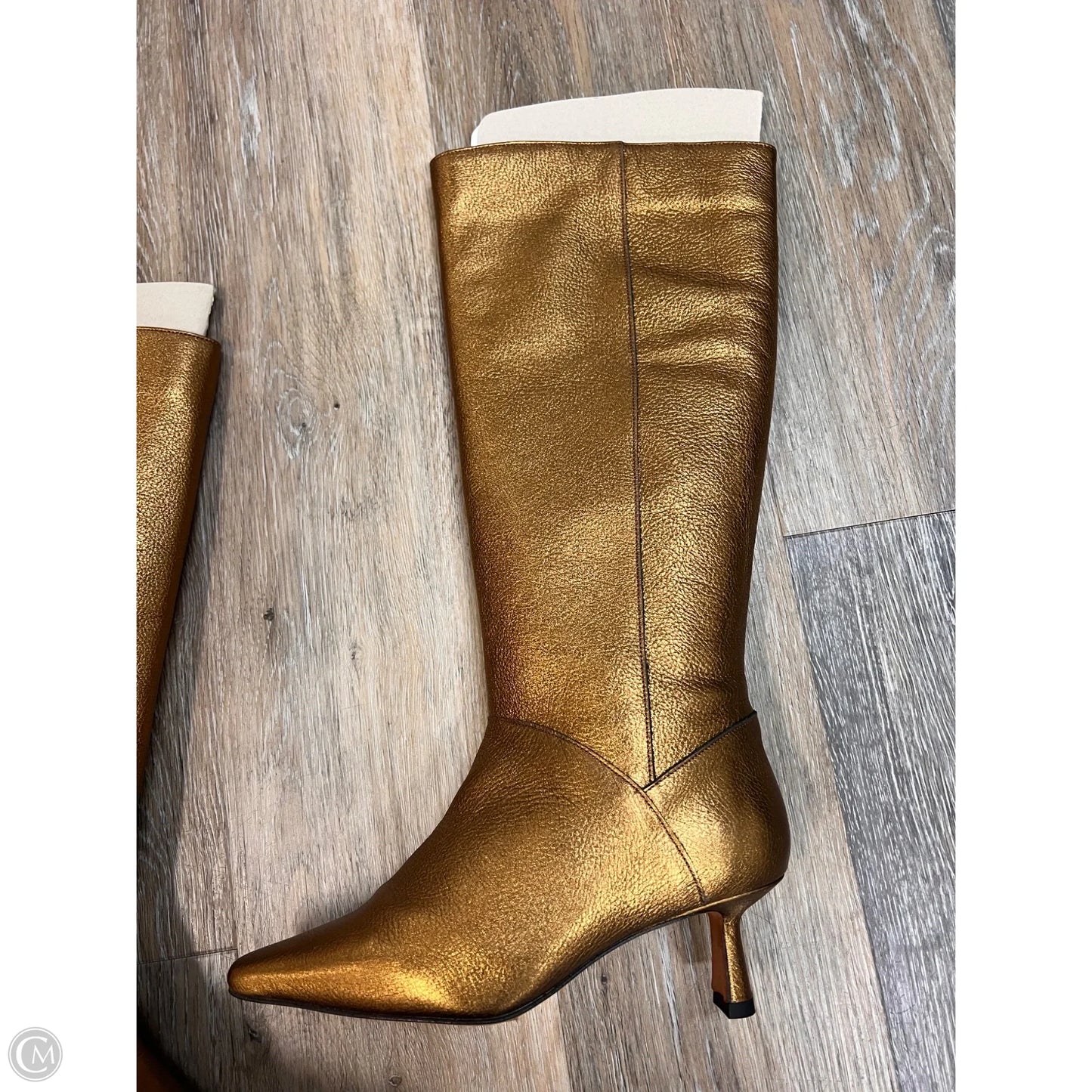 Boots Knee Heels By Anthropologie In Gold, Size: 6