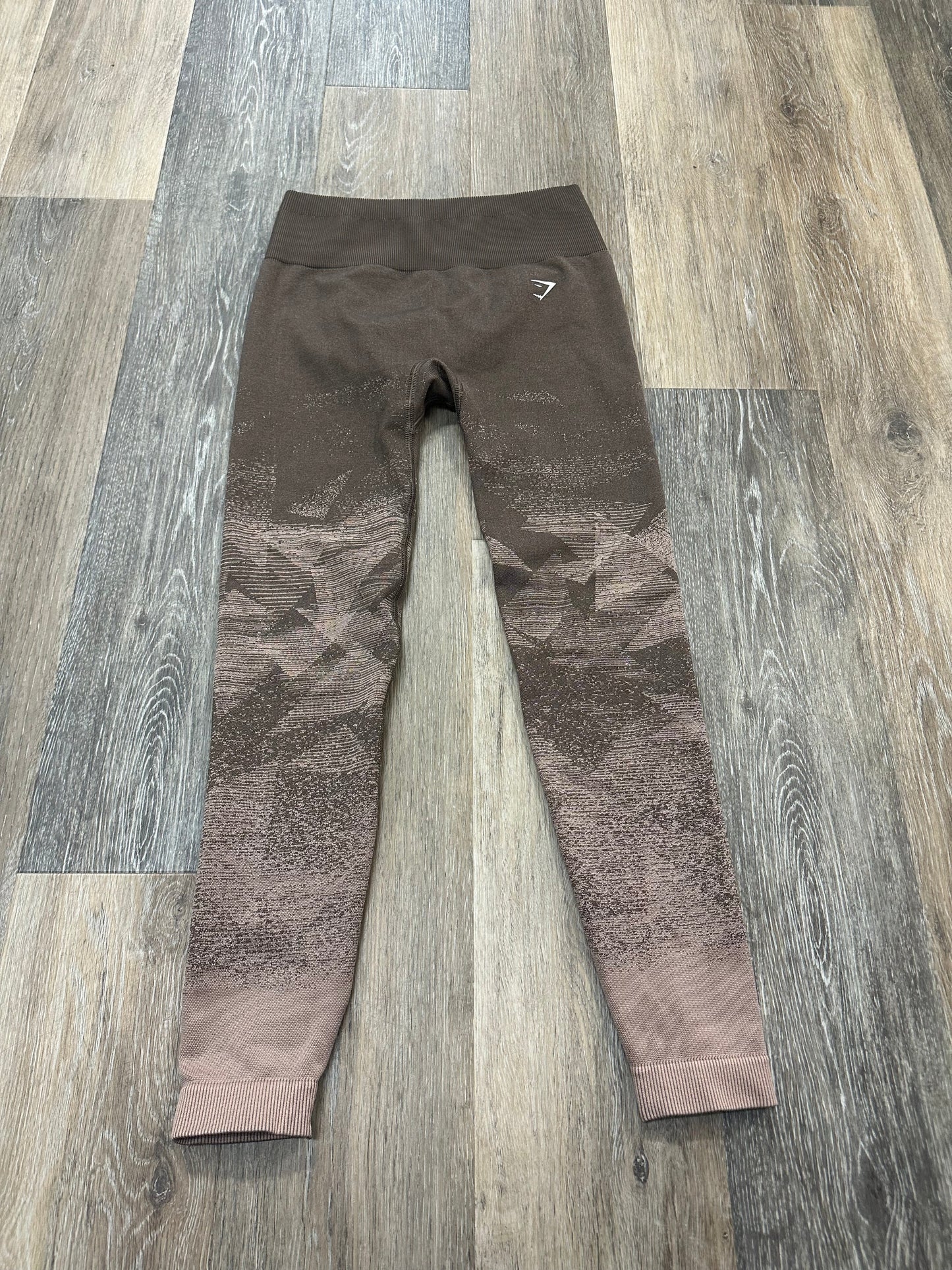 Brown Athletic Leggings Gym Shark, Size S