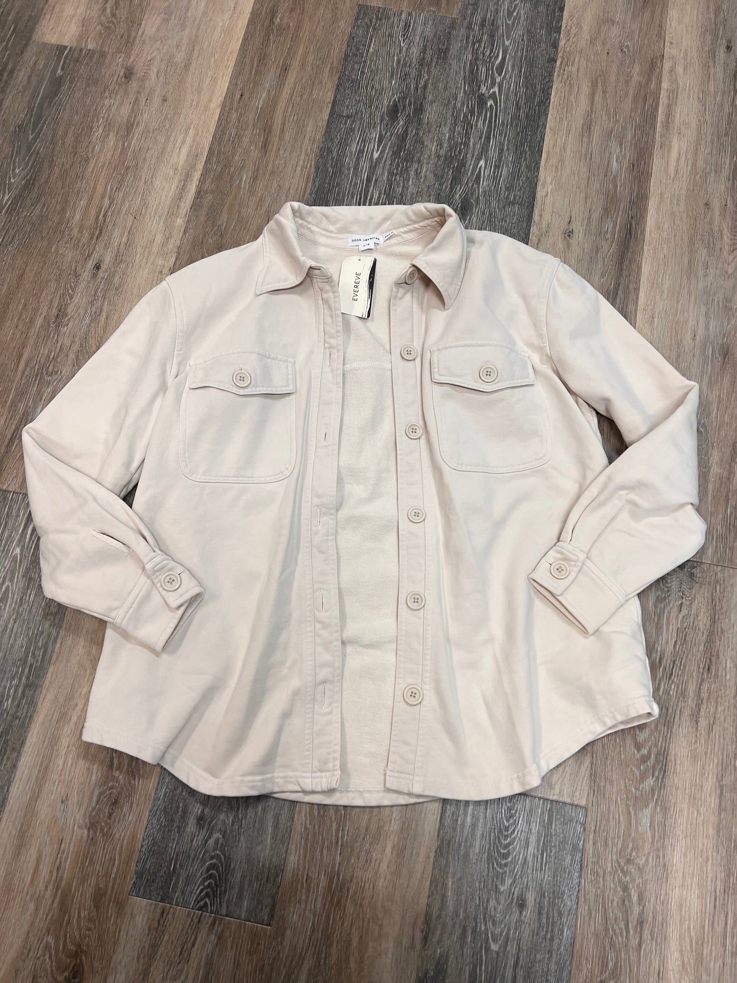 Jacket Shirt By Good American In Cream, Size: S/M