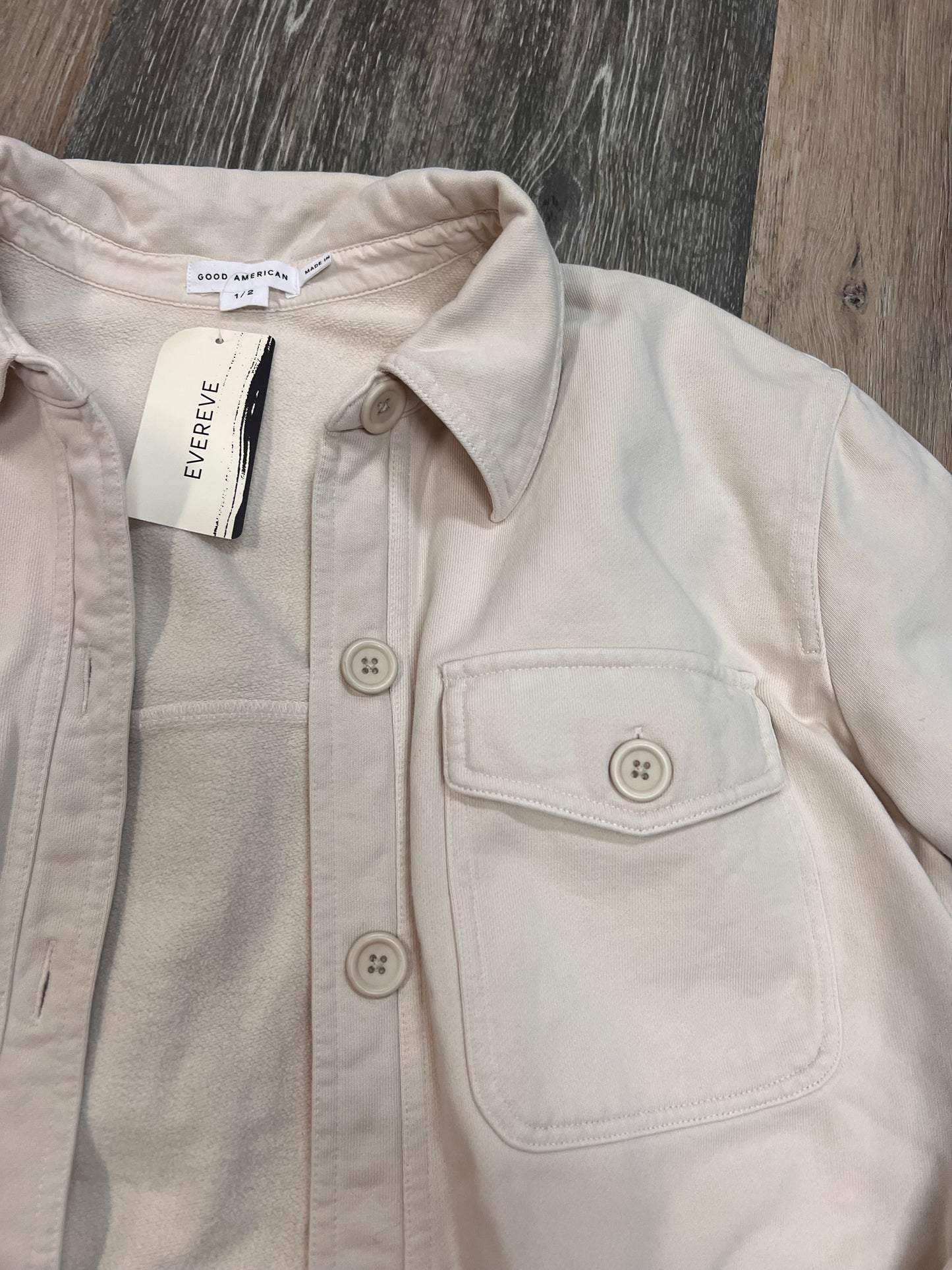 Jacket Shirt By Good American In Cream, Size: S/M