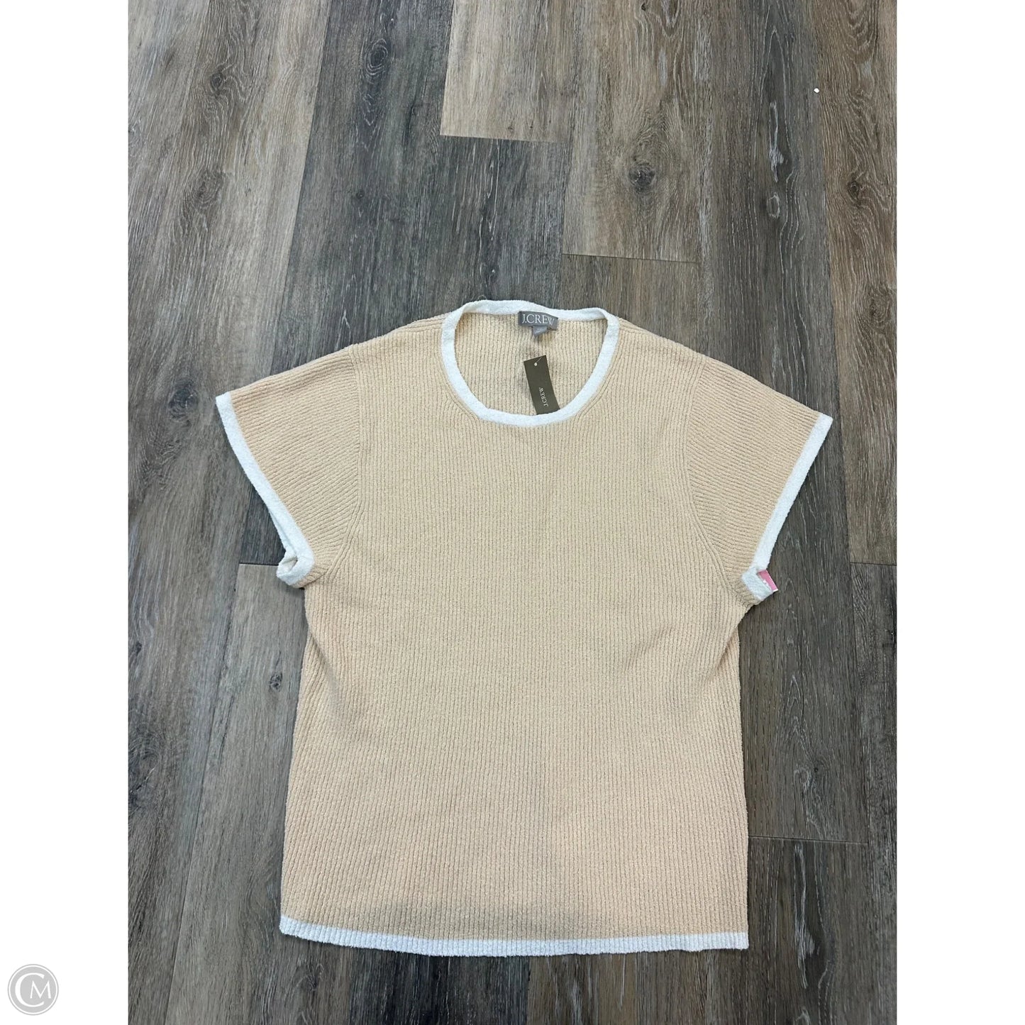 Top Short Sleeve By J. Crew In Cream, Size: Xxl