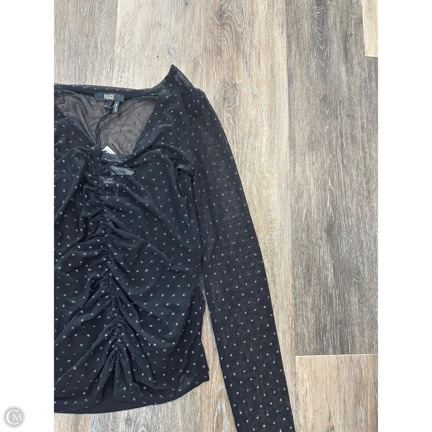 Top Long Sleeve Designer By Paige In Black, Size: Xs