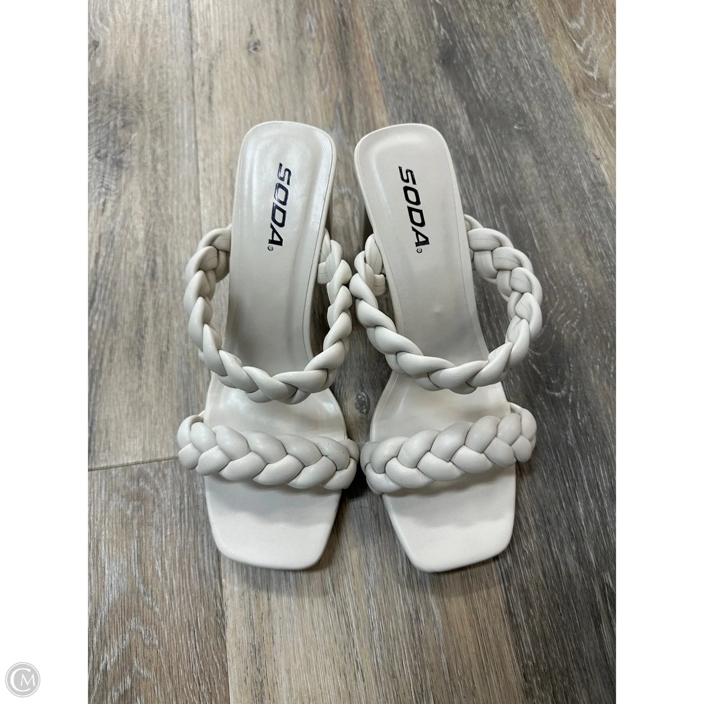 Shoes Heels Block By Soda In White, Size: 7.5