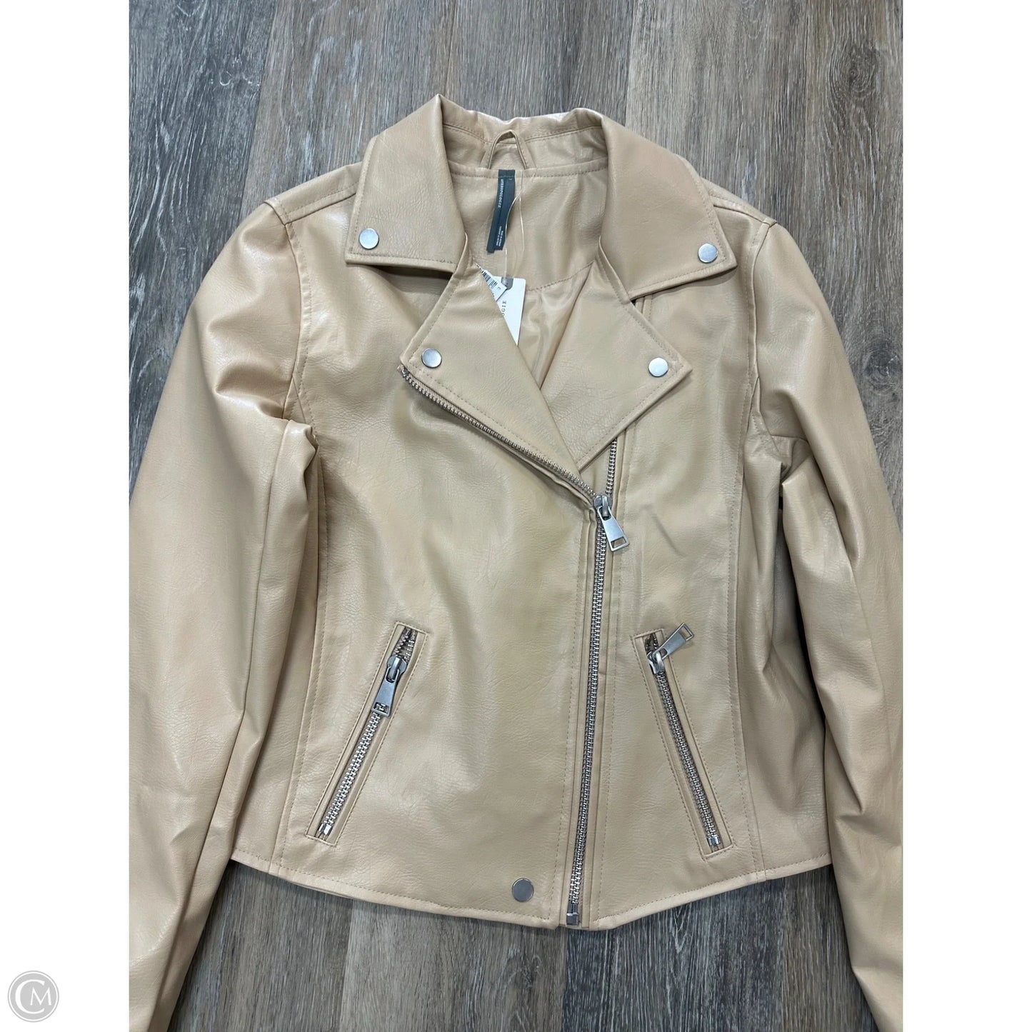 Jacket Moto Leather By Anthropologie In Tan, Size: S