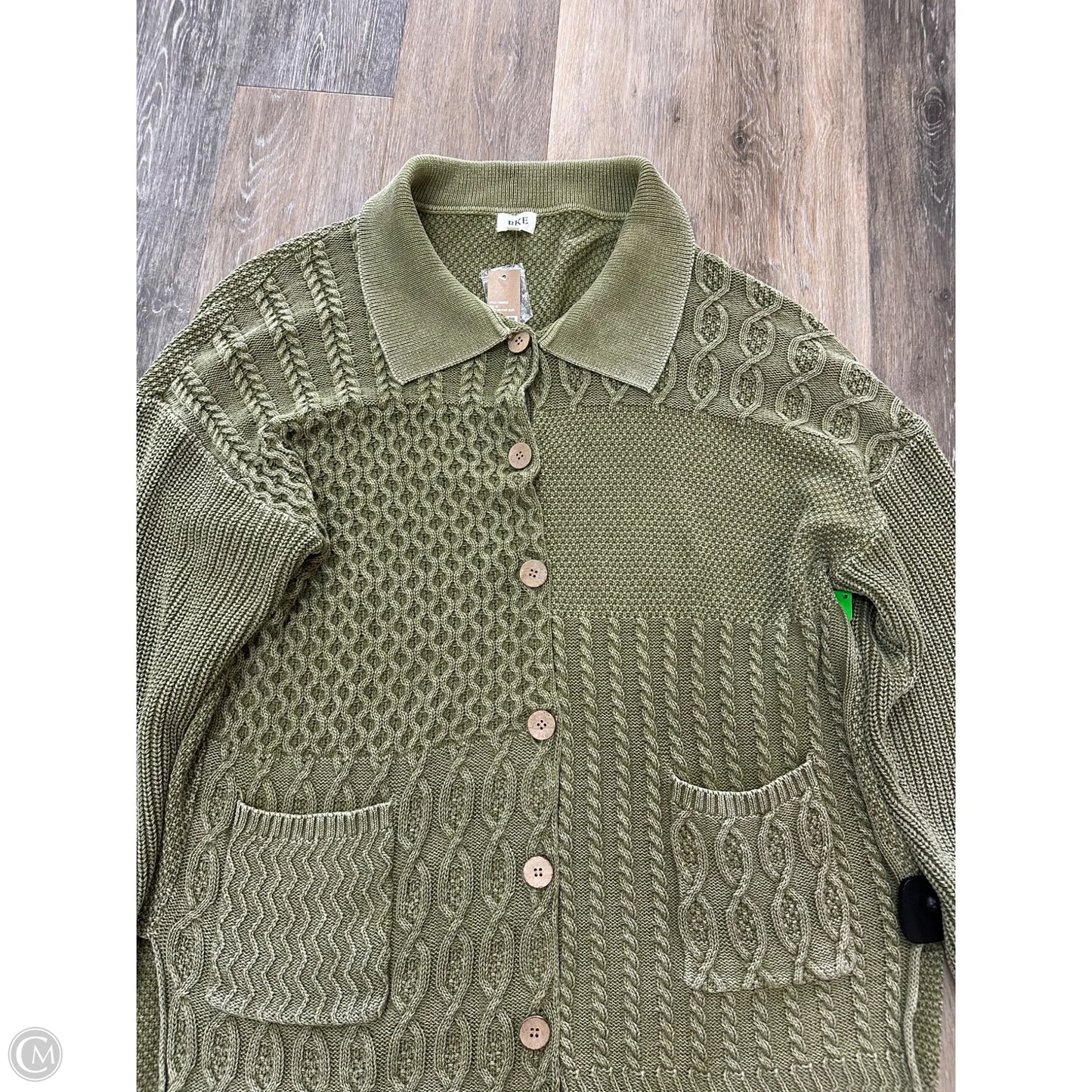 Sweater Cardigan By Bke In Green, Size: Xl