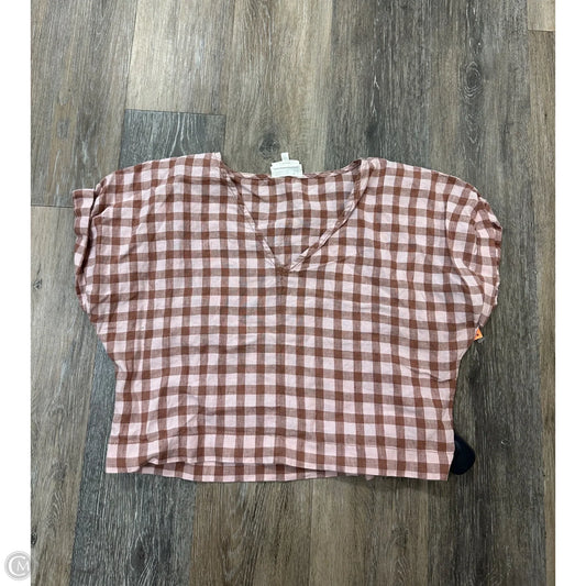 Top Short Sleeve By Lou And Grey In Plaid Pattern, Size: Xs