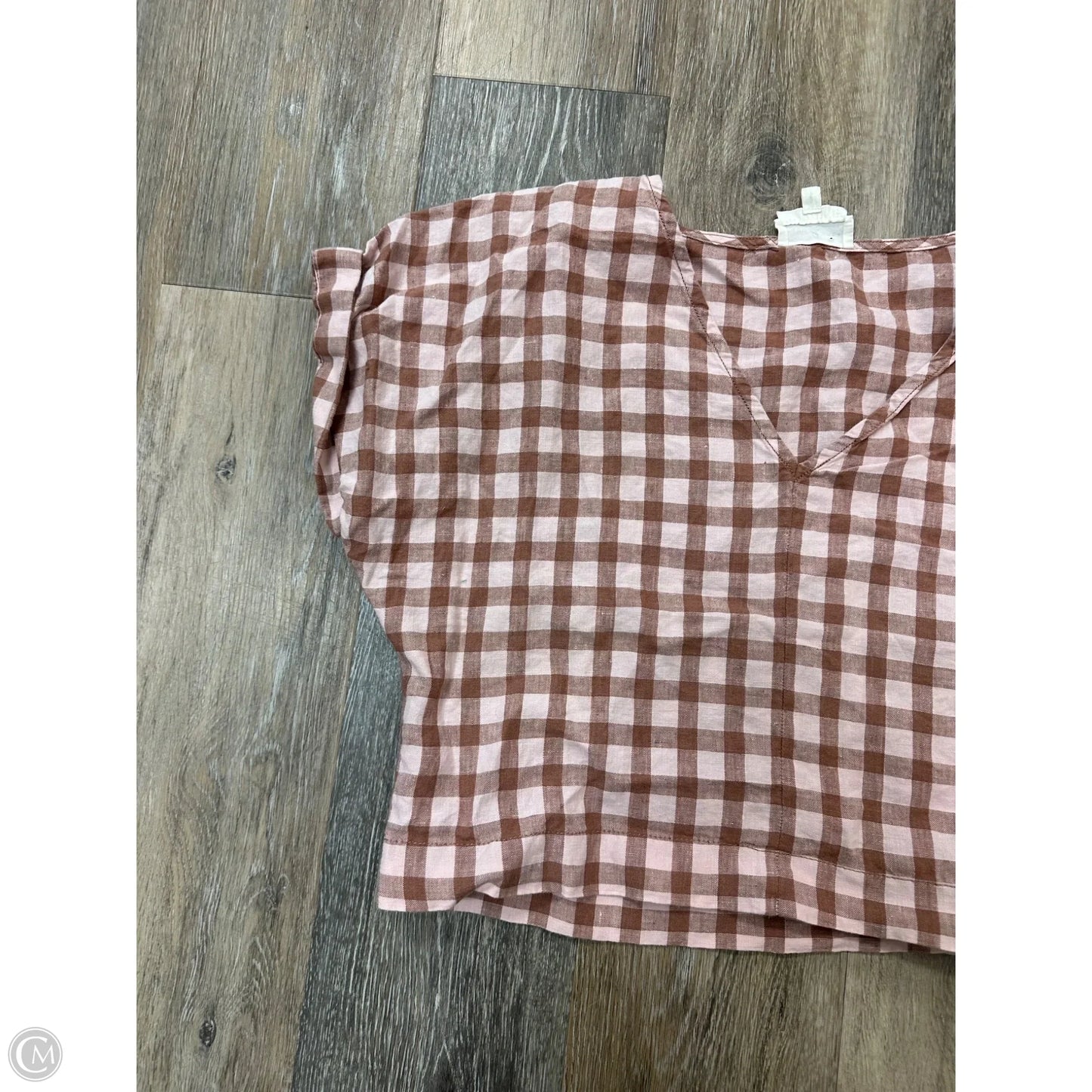 Top Short Sleeve By Lou And Grey In Plaid Pattern, Size: Xs