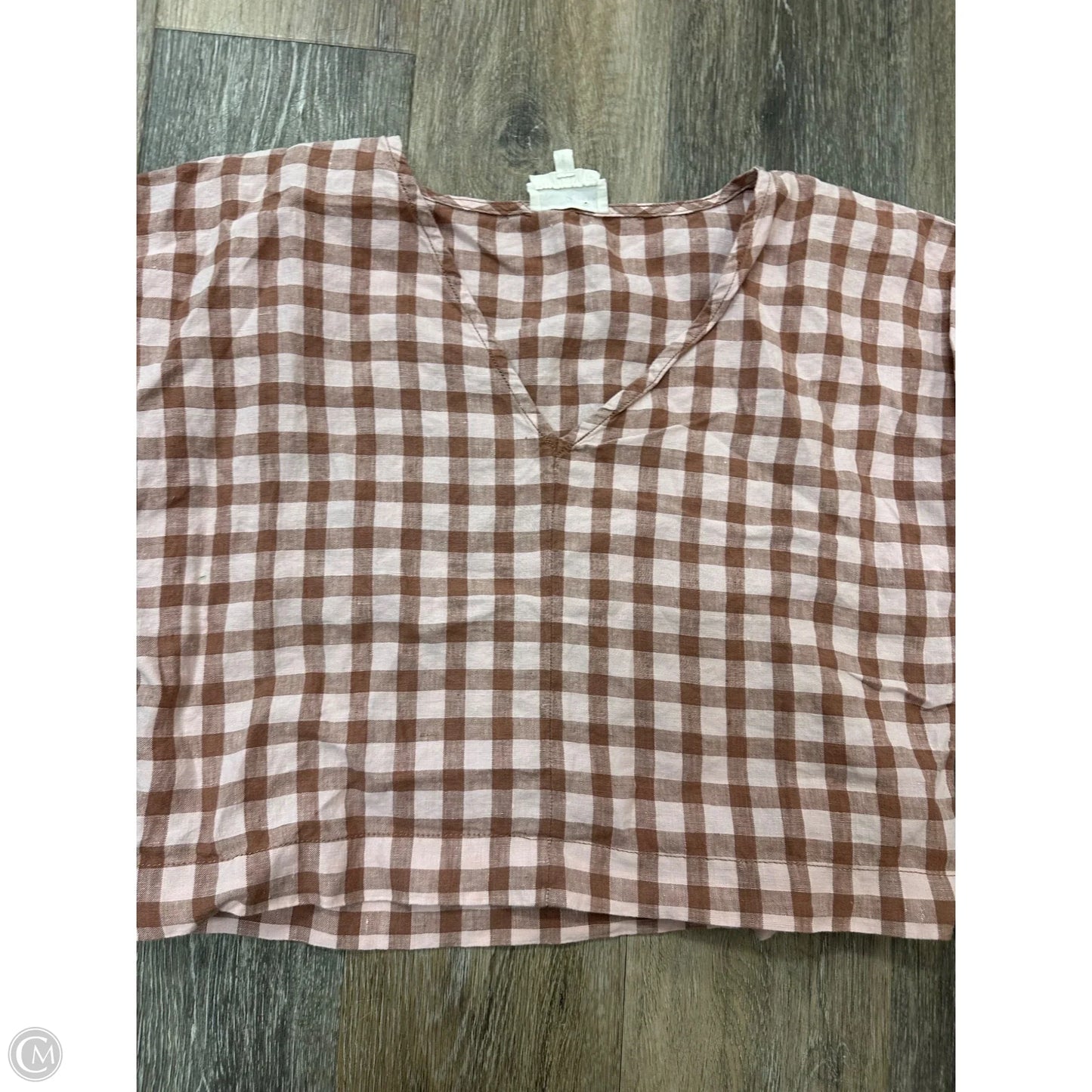 Top Short Sleeve By Lou And Grey In Plaid Pattern, Size: Xs