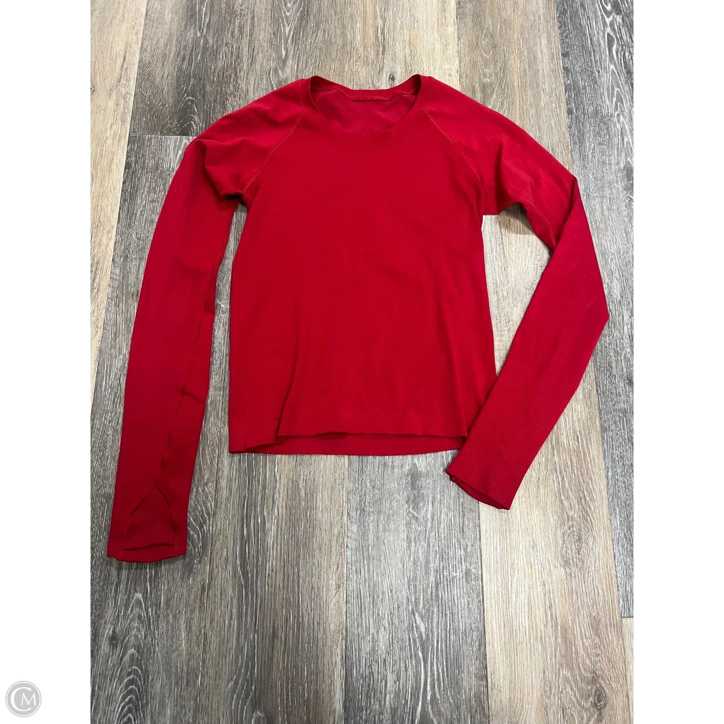 Athletic Top Long Sleeve Crewneck By Lululemon In Red, Size: 4
