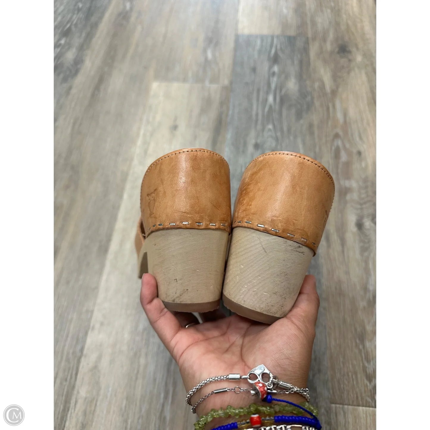 Shoes Heels Block By Sungrens In Tan, Size: 8.5