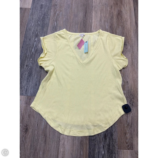 Top Short Sleeve By Pilcro In Yellow, Size: 1x