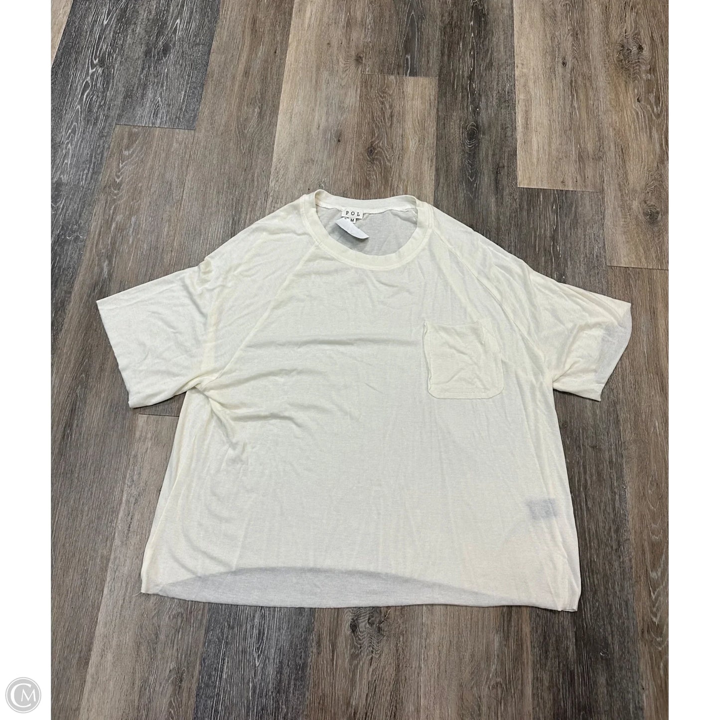 Top Short Sleeve By Pol In Cream, Size: M