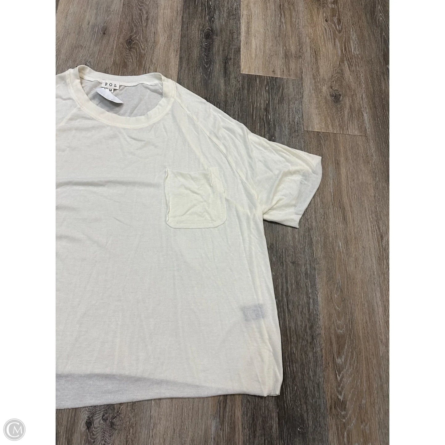 Top Short Sleeve By Pol In Cream, Size: M