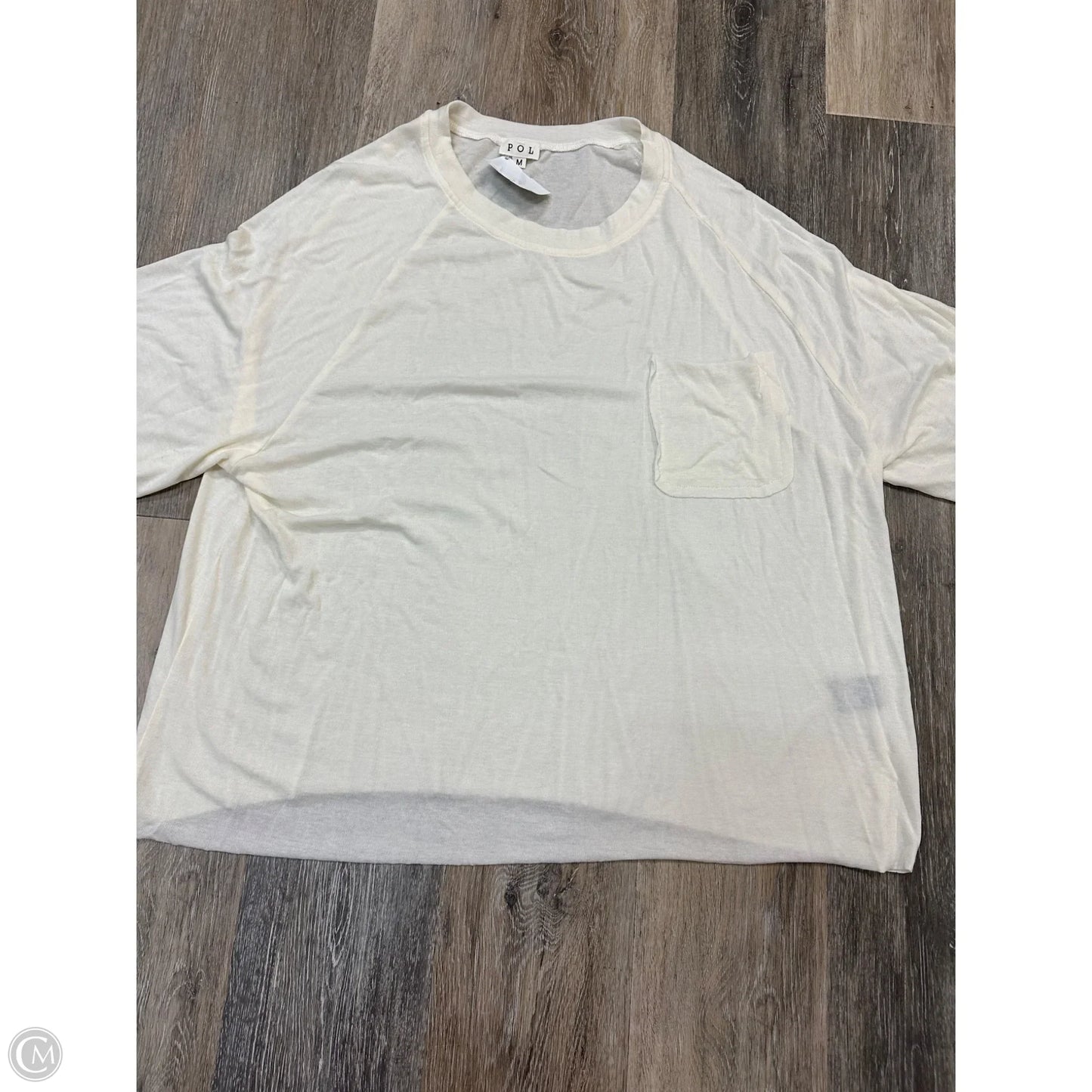 Top Short Sleeve By Pol In Cream, Size: M