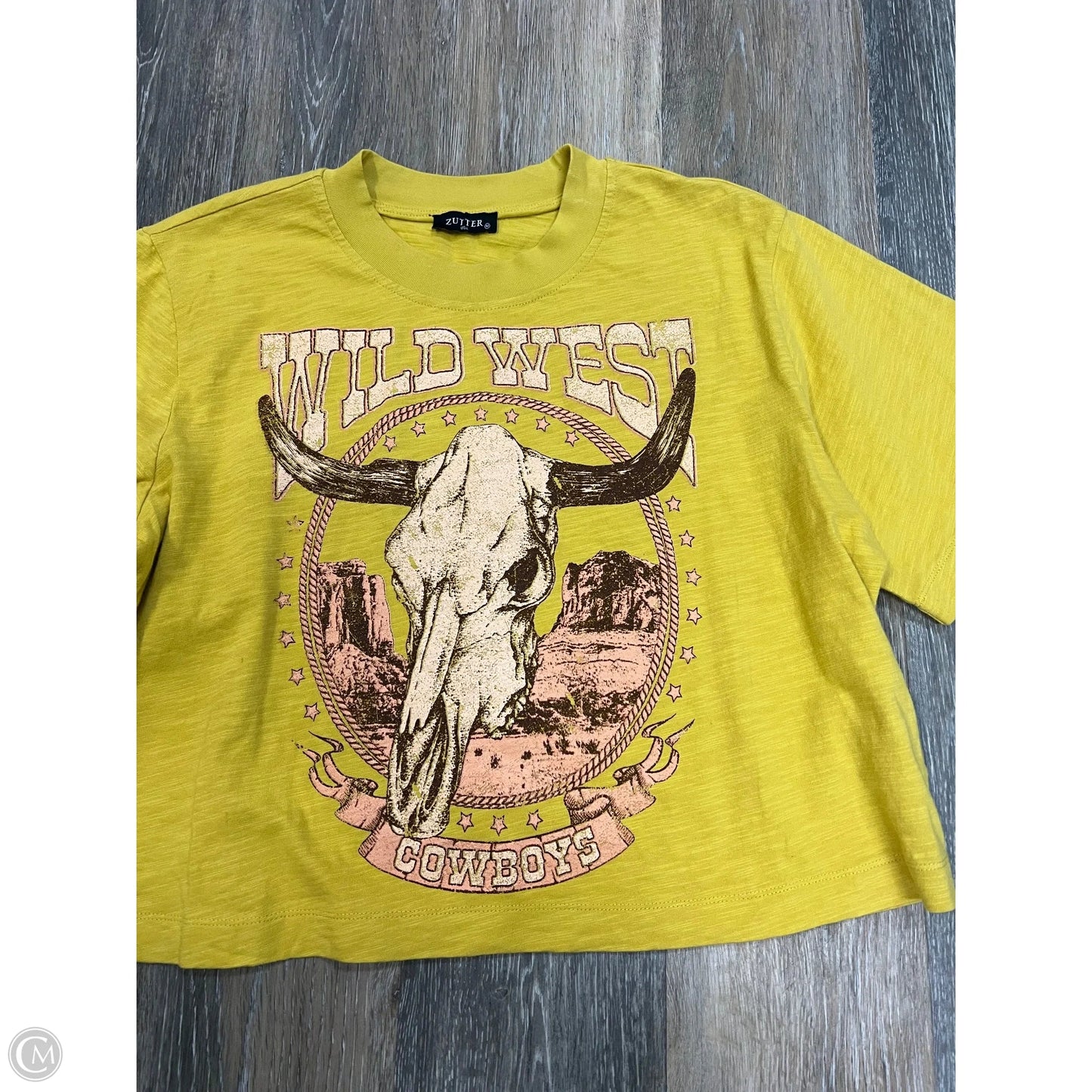 -Top Short Sleeve By Zutter In Yellow, Size: M