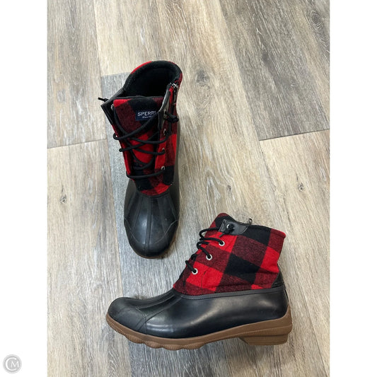Boots Ankle Heels By Sperry In Plaid Pattern, Size: 9.5