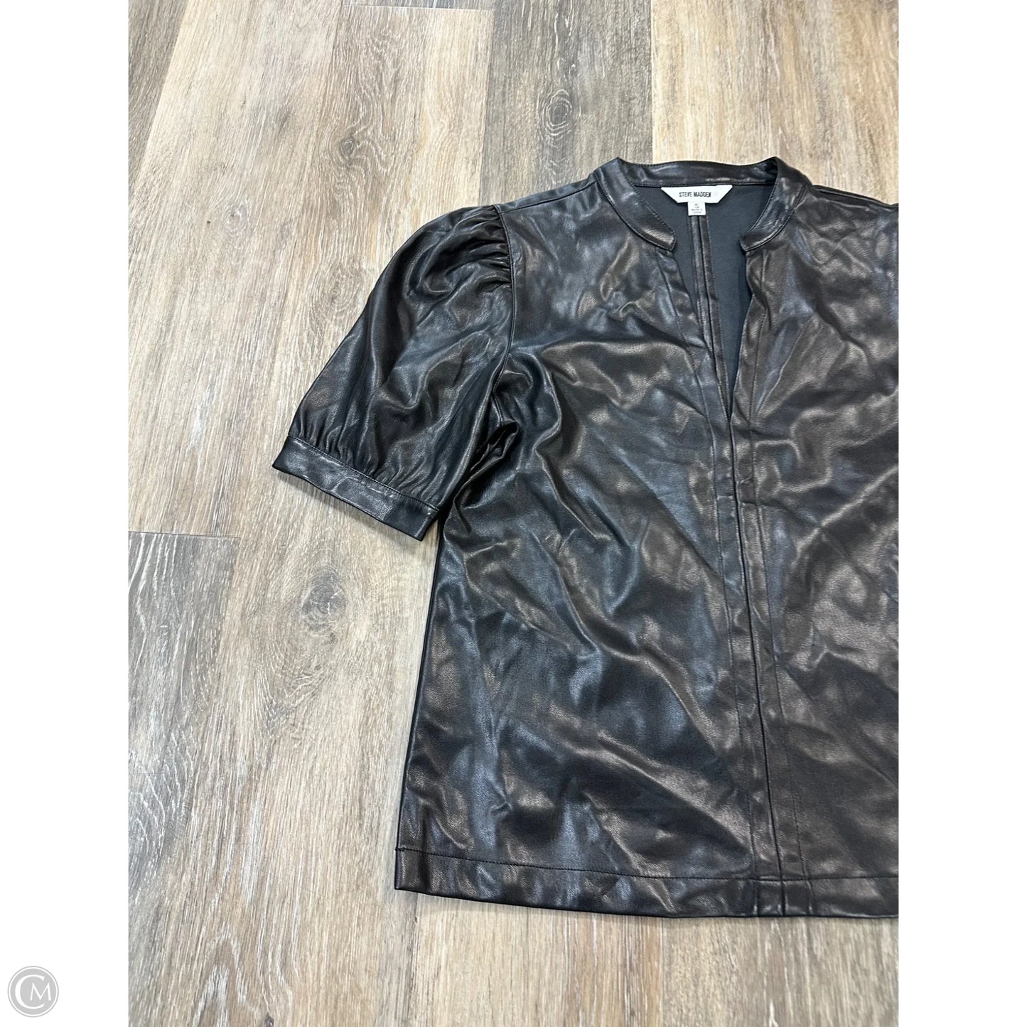 Blouse Short Sleeve By Steve Madden In Black, Size: S