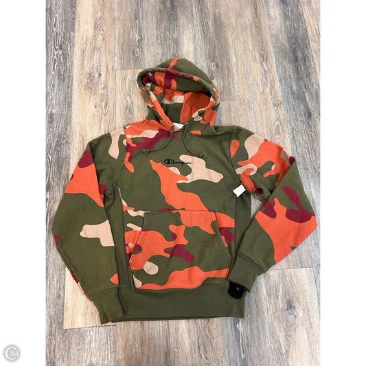 Athletic Sweatshirt Hoodie By Champion In Camouflage Print, Size: S