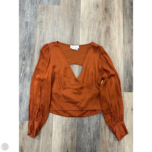 Blouse Long Sleeve By Anthropologie In Orange, Size: L